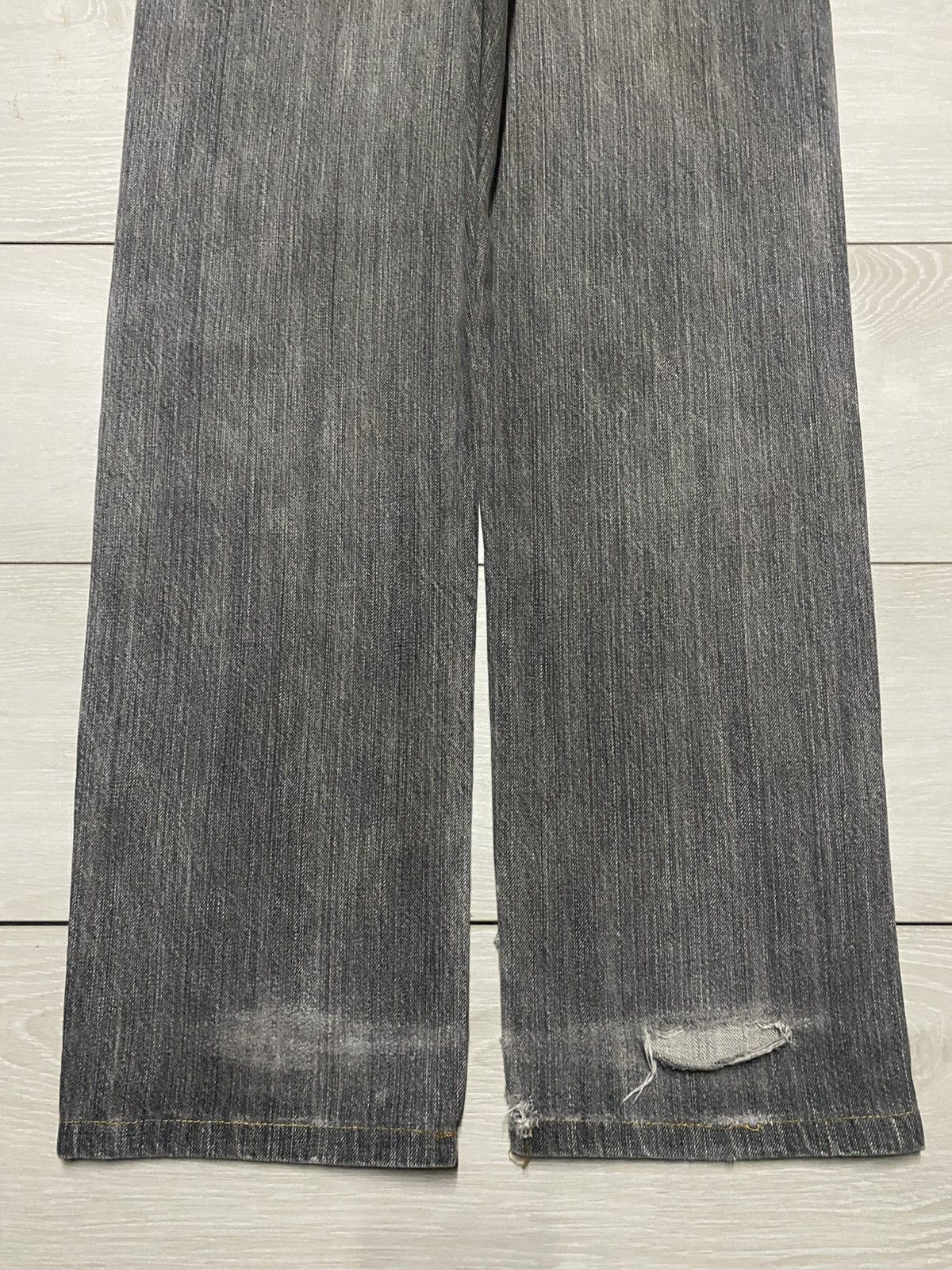 George Cox Cox Casual Clothing Grey Faded Distressed Loose Jeans Size US 29 - 6 Thumbnail