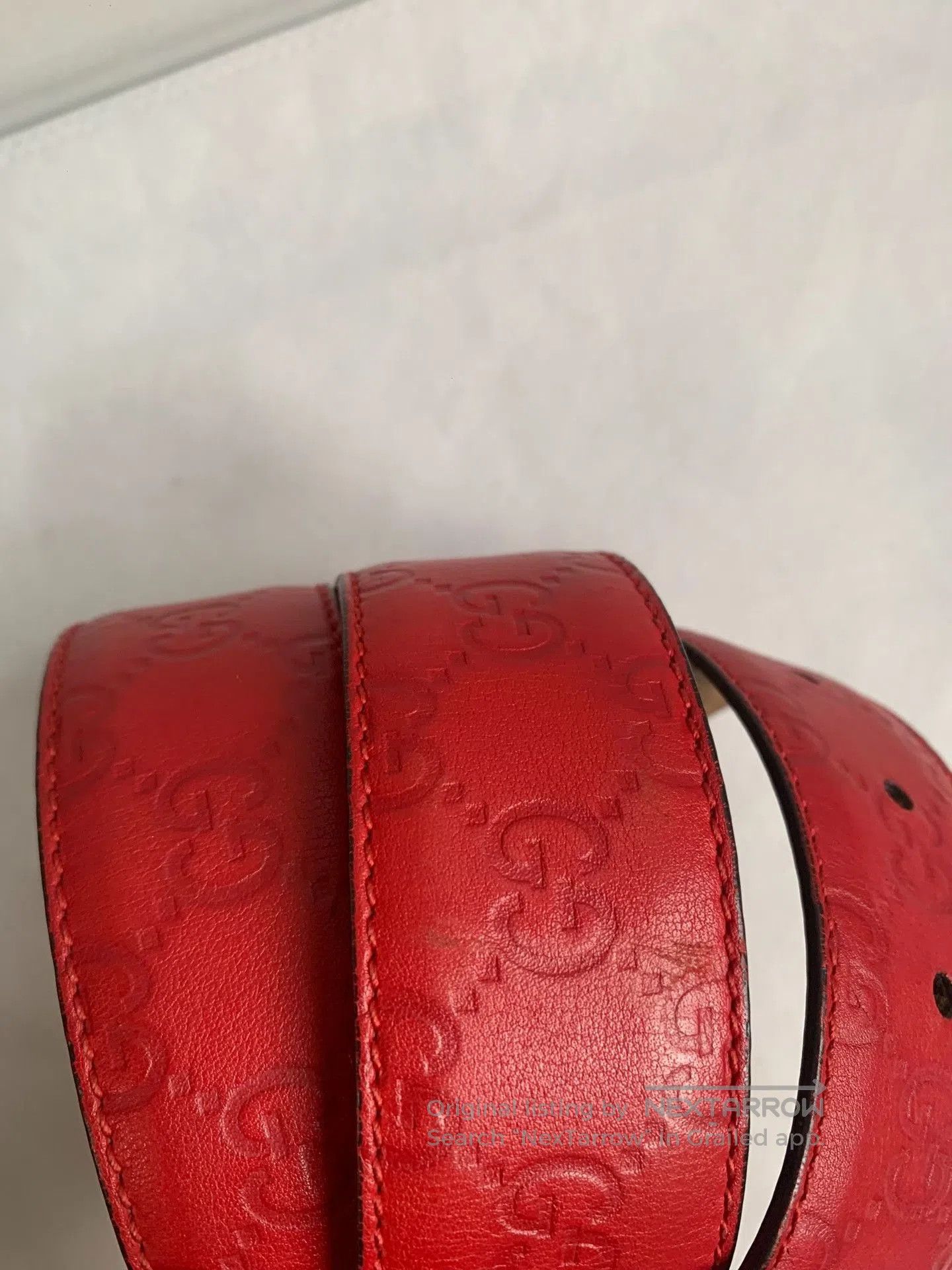 Gucci Gucci Red Double G Gold Buckle Belt. Size ONE SIZE - 6 Thumbnail