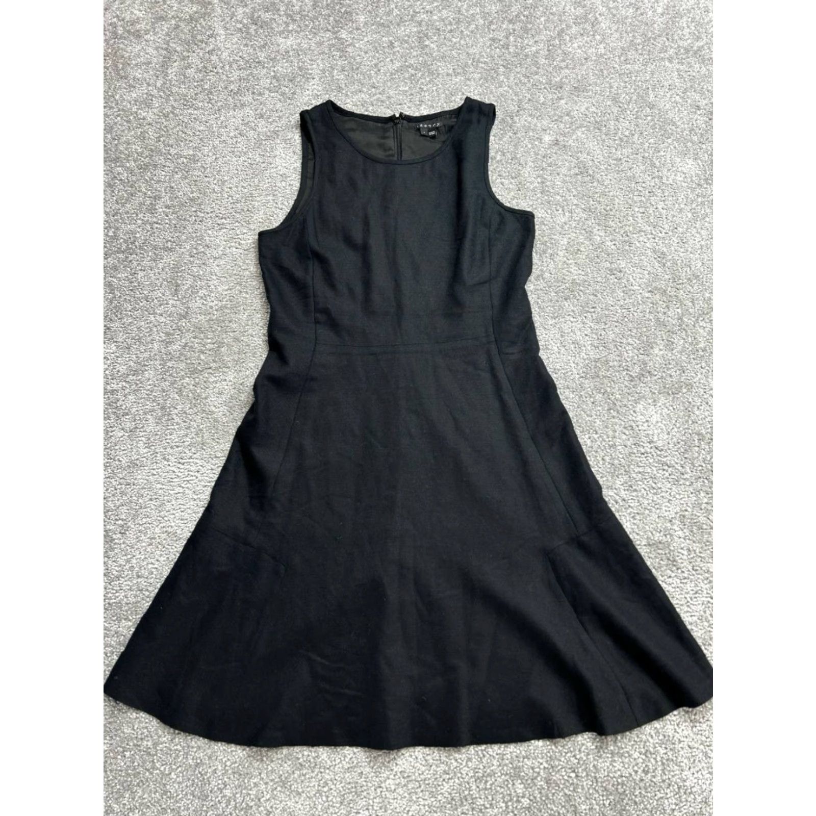 Theory Theory Tillora Dress Women 4 Black Virgin Wool Sleeveless Back Zip Fit And Flare Size S / US 4 / IT 40 - 2 Thumbnail