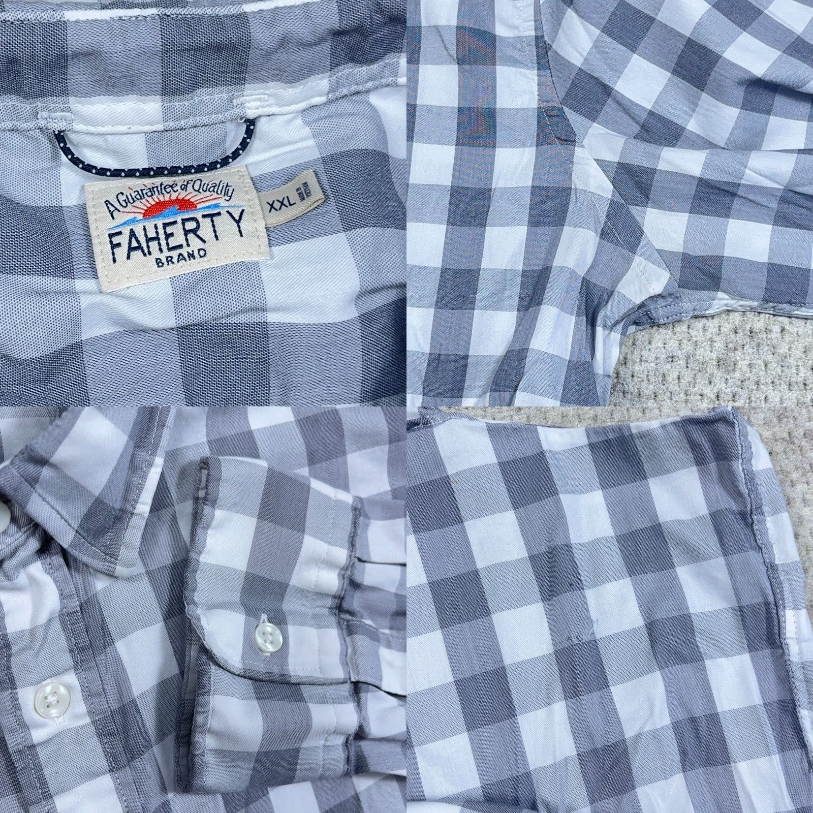 Faherty Faherty Shirt Men 2XL Grey Plaid Button-Up Cotton Casual Modern Preppy Shirt Mens Size US XXL / EU 58 / 5 - 8 Thumbnail