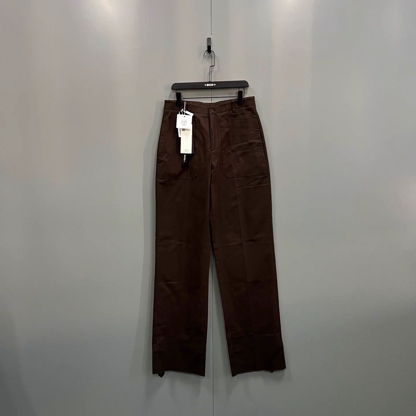 Hermes HERMES Deep Brown Straight Pants 40 New Size 28" / US 6 / IT 42 - 1 Thumbnail