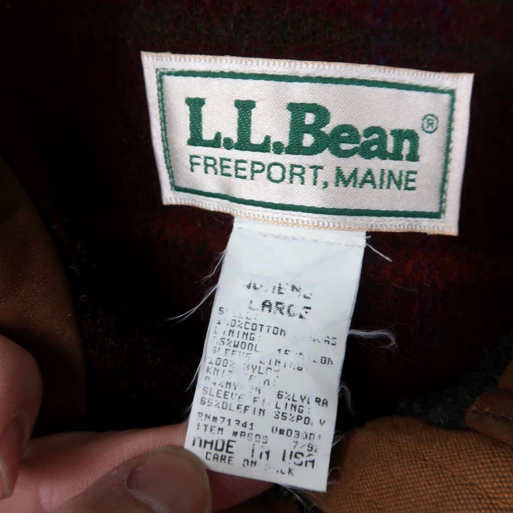 Vintage VINTAGE L.L. Bean Jacket Womens L Canvas Bomber Wool Lined Khaki Leather Collar USA Jacket Size L / US 10 / IT 46 - 7 Thumbnail