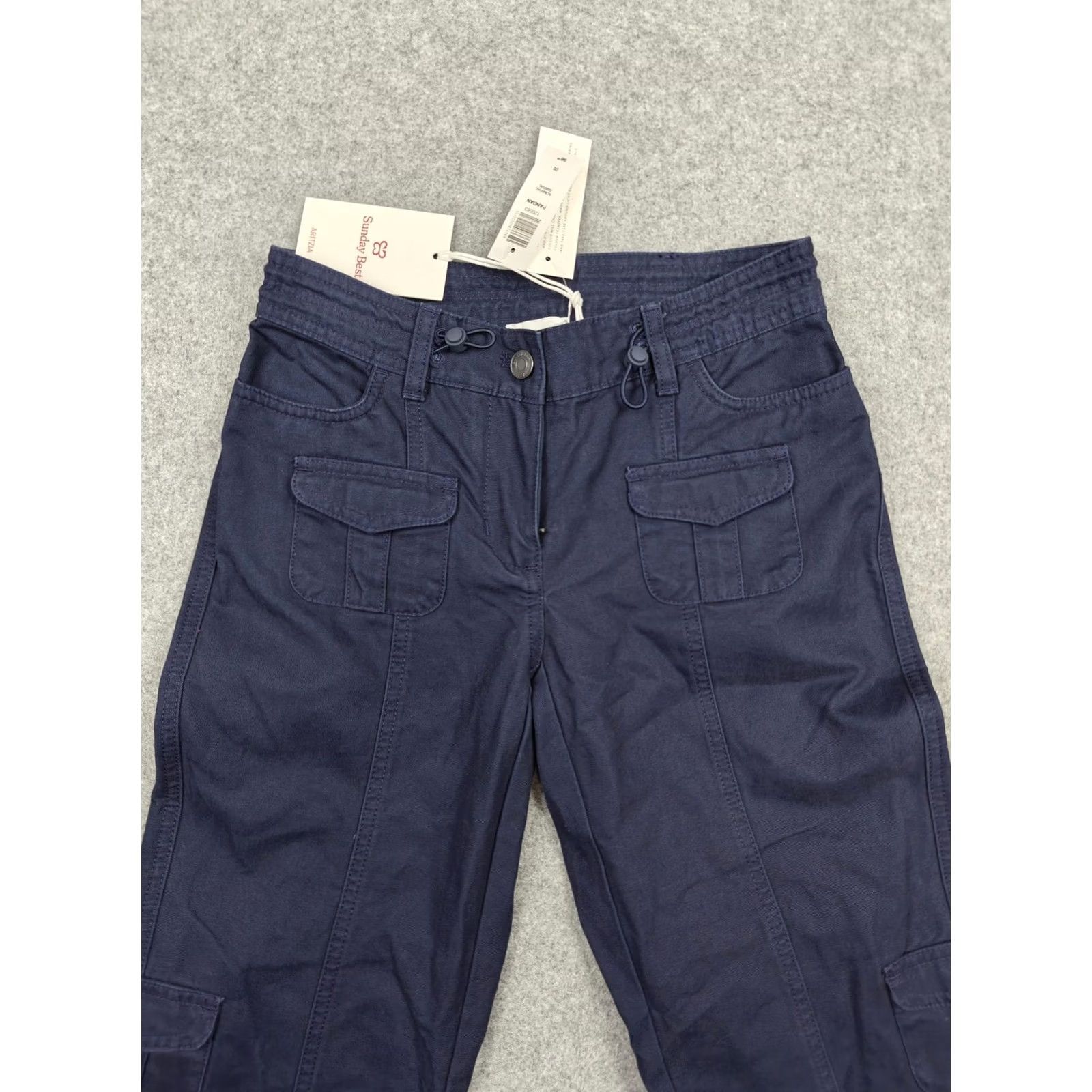 Aritzia Aritzia Sunday Best Pants Womens 00 Blue Cargo Twill Adjustable Waist Pockets Shirt? Size 24" / US 00 / IT 34 - 2 Thumbnail