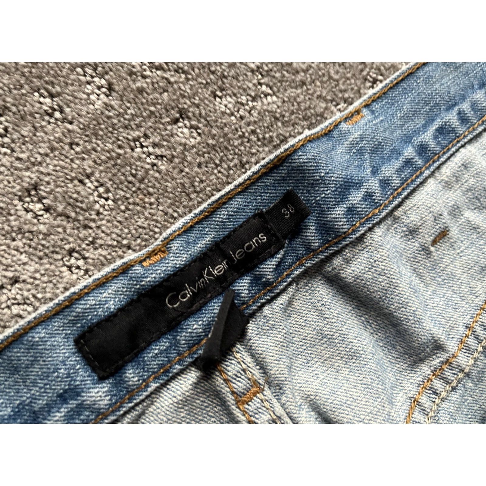 Calvin Klein Calvin Klein Jeans Men Straight Inseam 30” Blue 38 Relaxed Fit Denim Mid Rise Zip Button Logo Cotton Size US 38 / EU 54 - 5 Thumbnail