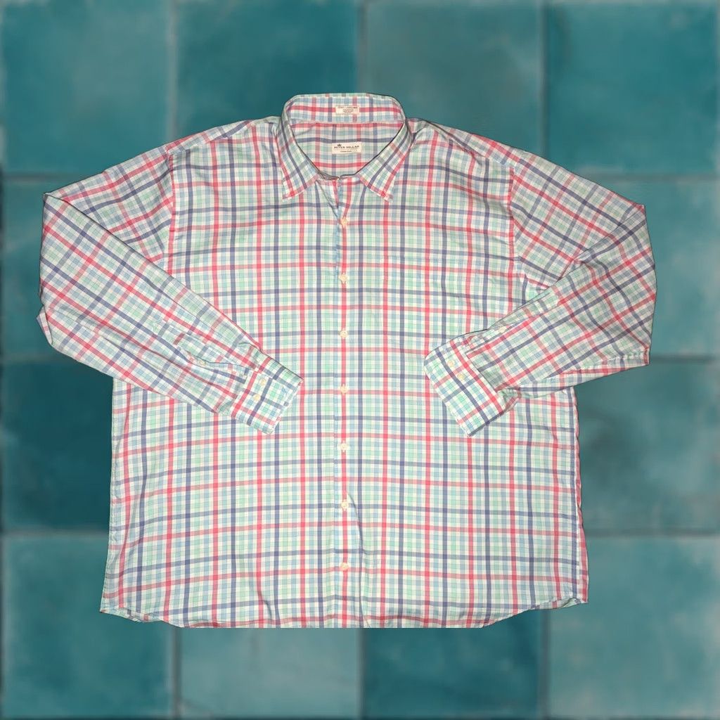 Peter Millar Peter Millar Crown Ease Gingham Check Wrinkle Resistant Sport Shirt Mens 2XL Button-Up Long Sleeve Multicolor Size US XXL / EU 58 / 5 - 1 Thumbnail
