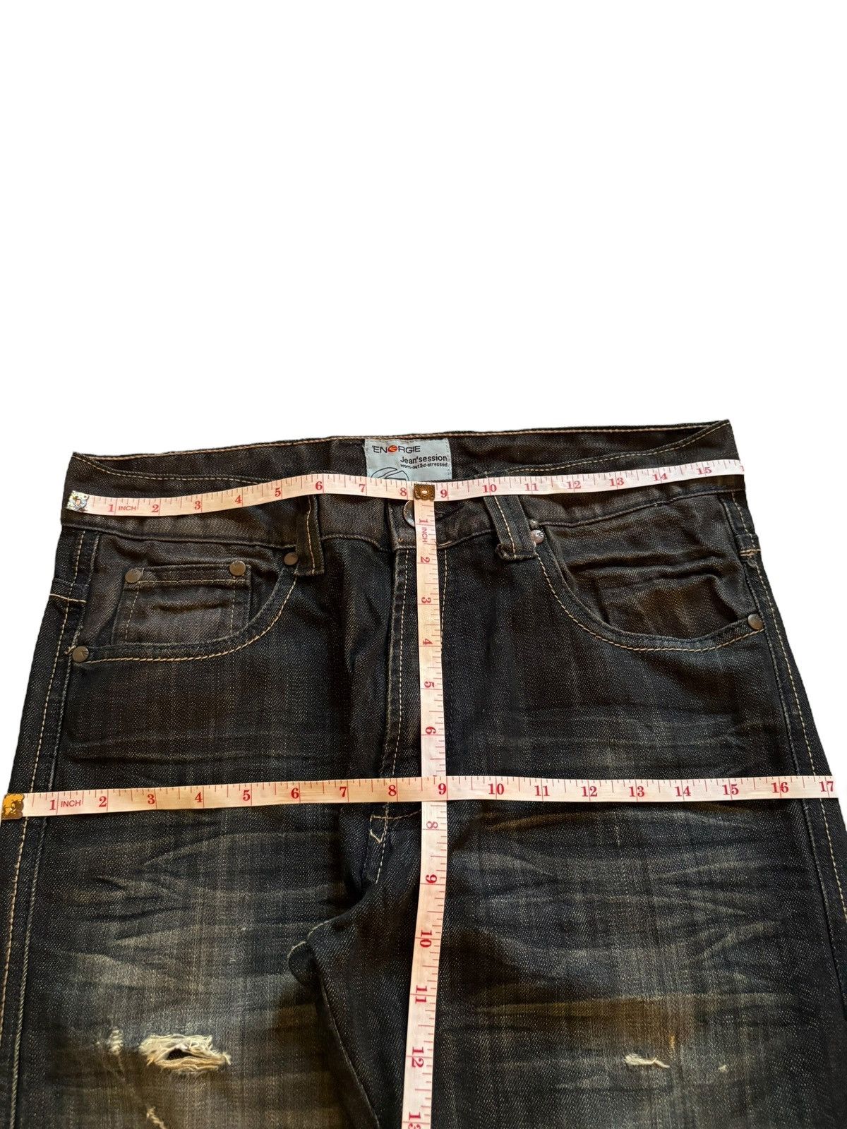Energie × Japanese Brand Vintage Energie Faded Distressed Ripped Loose Jeans Size US 32 / EU 48 - 12 Thumbnail