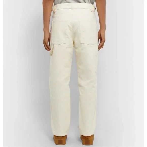 AMI AMI Wide-Leg Brushed-Cotton Trousers Size L Mens Cream Mole Size US 35 - 15 Thumbnail
