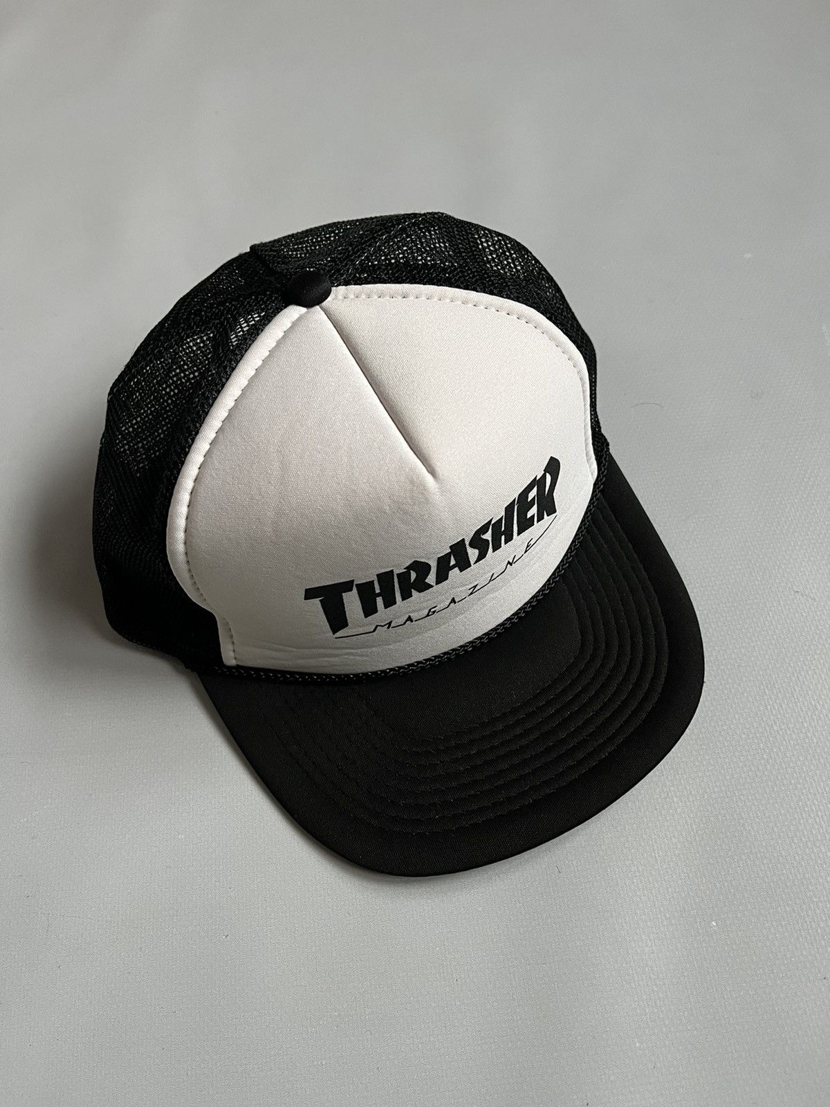 Thrasher Vintage 90s Thrasher Magazine Nissun Black White Trucker Cap Size ONE SIZE - 2 Thumbnail