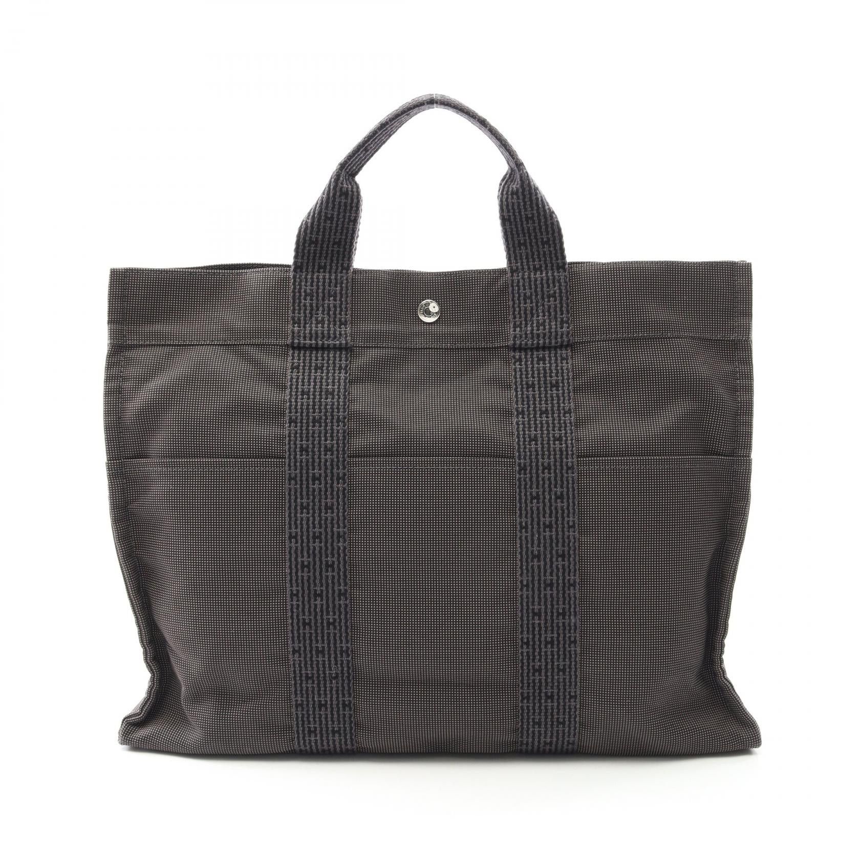 Hermes Hermes Yale Line Mm Handbag Tote Bag Nylon Canvas Dark Gray Silver Hardware Size ONE SIZE - 1 Thumbnail