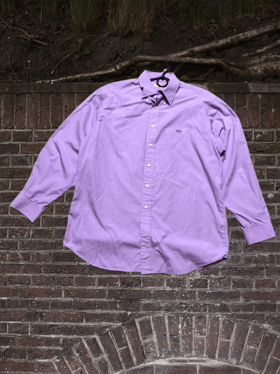 Burberry Y2K luxury shirt purple Thomas Burberry logo Vintage Size US L / EU 52-54 / 3 - 1 Thumbnail