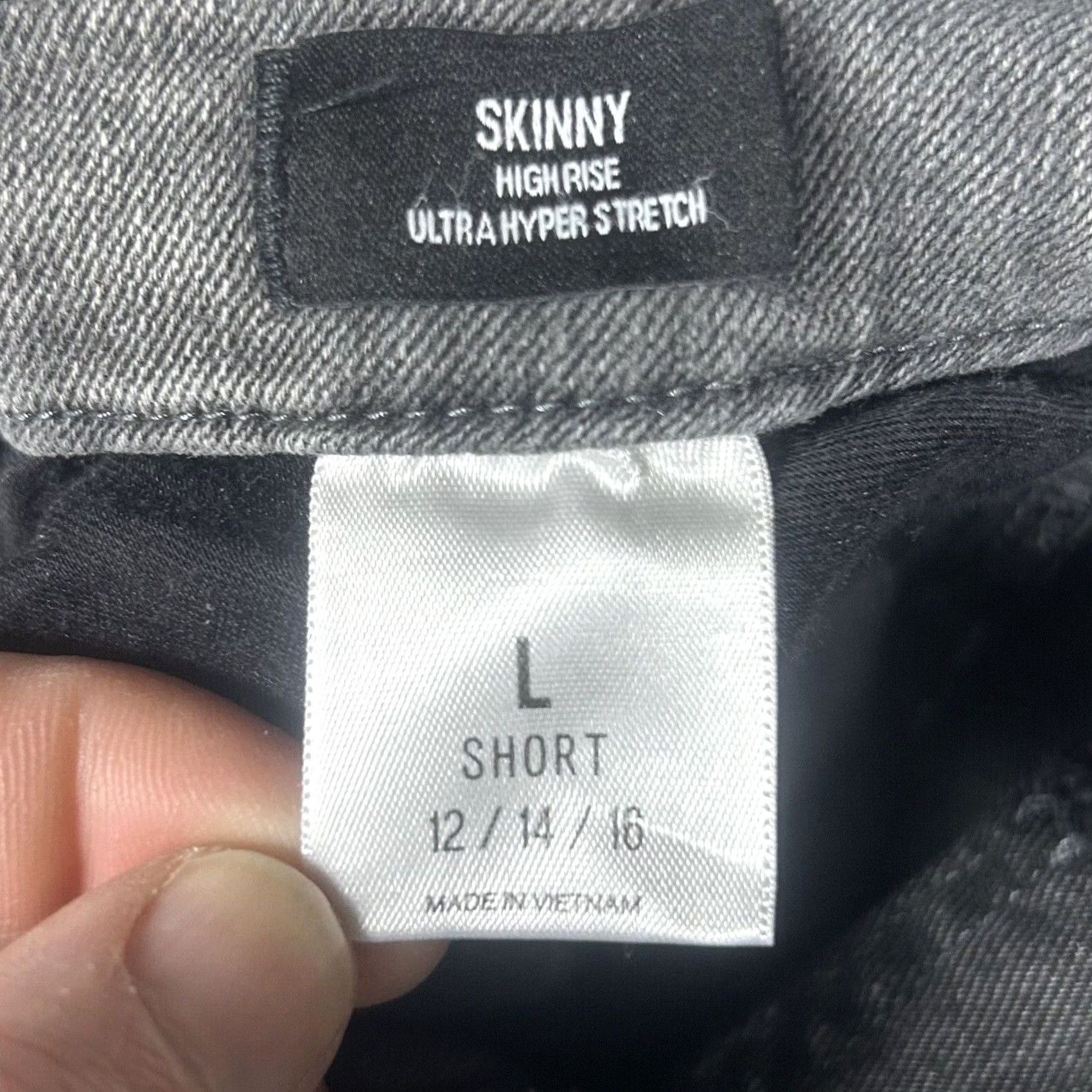 Express Express Jeans Skinny High Rise Ultra Stretch Size Large Short Stone Wash Women Regular Rise Size 36" / US 14 / IT 50 - 3 Thumbnail