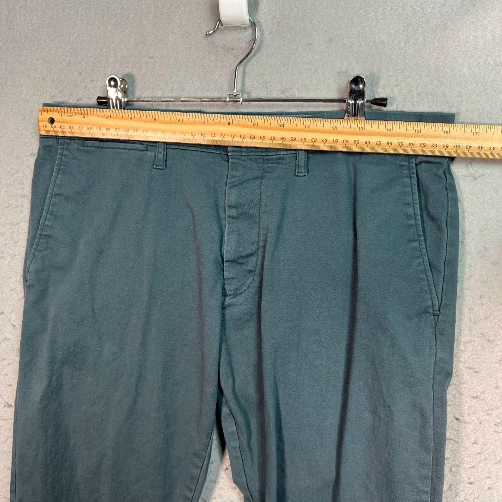 J.Crew J.CREW 484 Slim Fit Mens 31x30 Chino Pants Teal Blue Cotton Blend Slim Straight Front Vintage: No Size US 31 - 6 Thumbnail