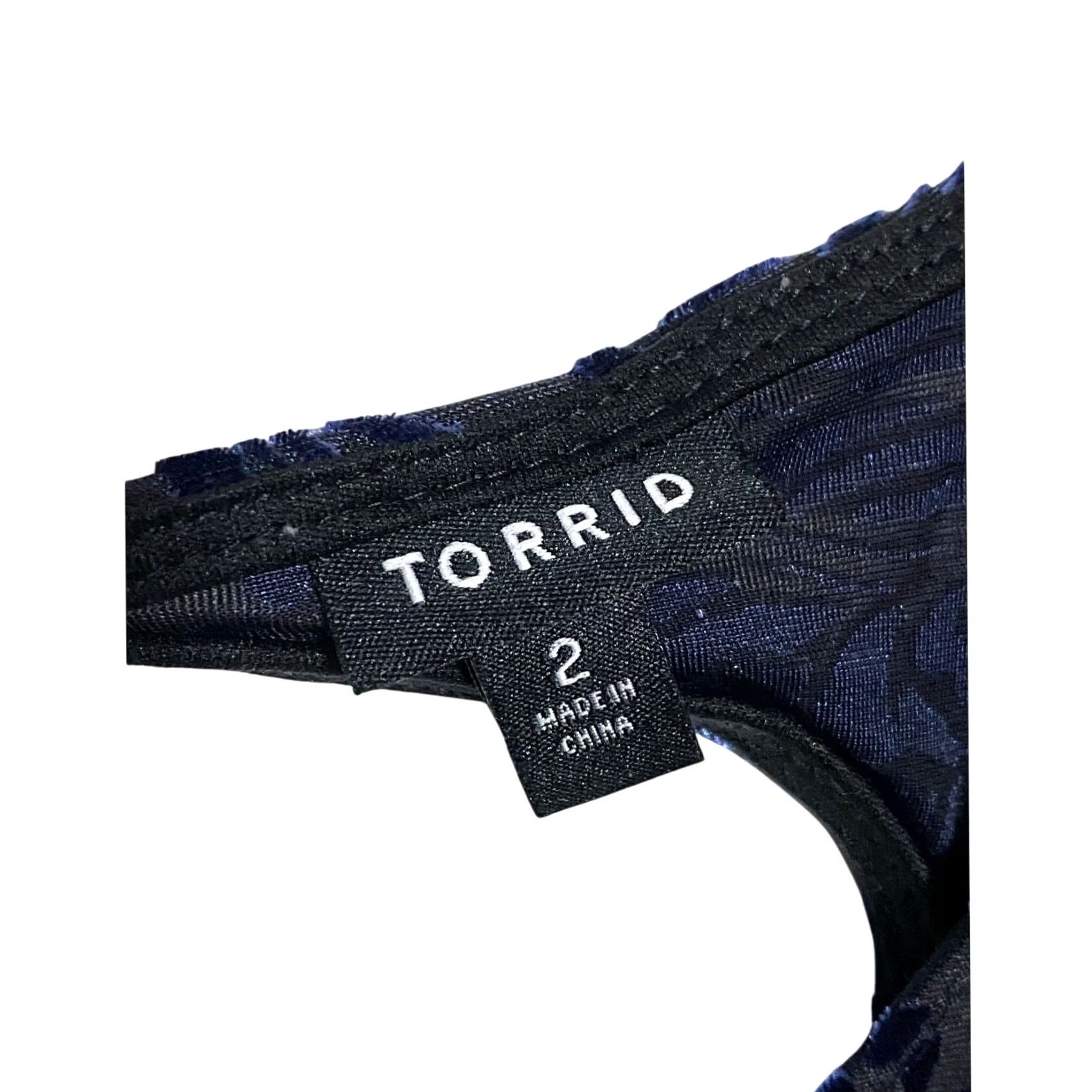 Torrid Torrid Velvet Burnout Midi Dress 2 Blue Black Paisley Witchy Whimsigoth Grunge Size XXL / US 16-18 / IT 52-54 - 7 Thumbnail