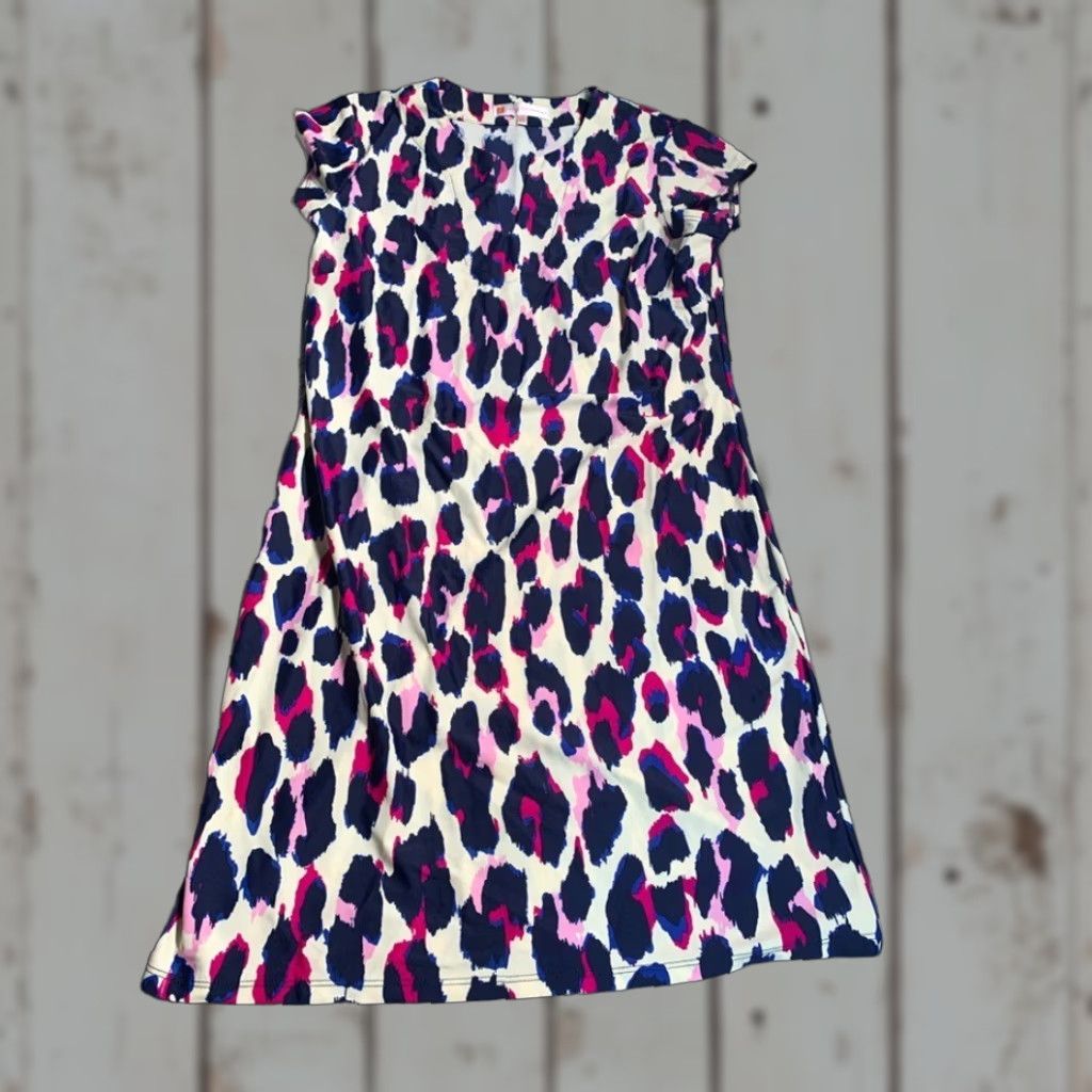 Pinko Jude Connally Dress Pink and Purple Leopard Print Size S / US 4 / IT 40 - 1 Thumbnail