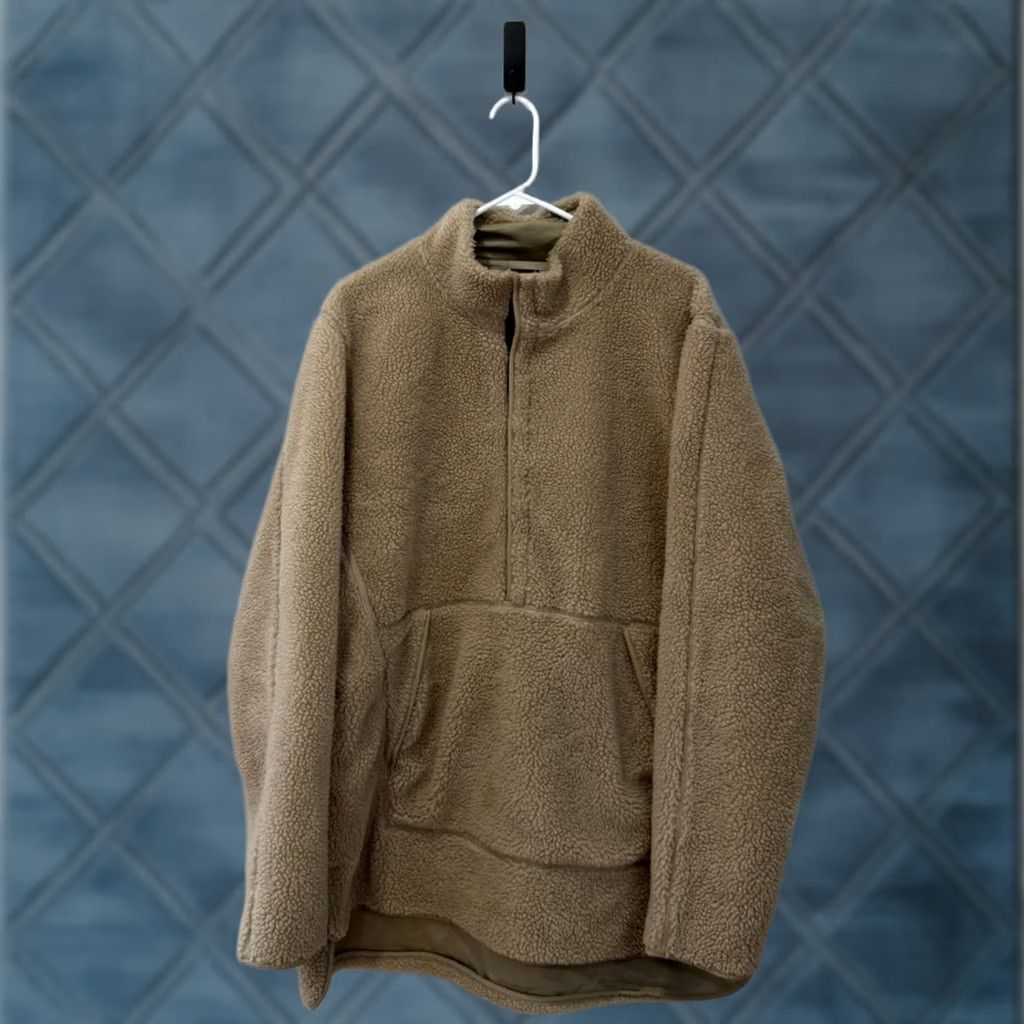Nike Nike Yoga Sweatshirt Men's Beige Loose Fit L Sherpa Fleece Mock Neck Snap Closure Front Pocket DD2182-247 Size US L / EU 52-54 / 3 - 1 Thumbnail