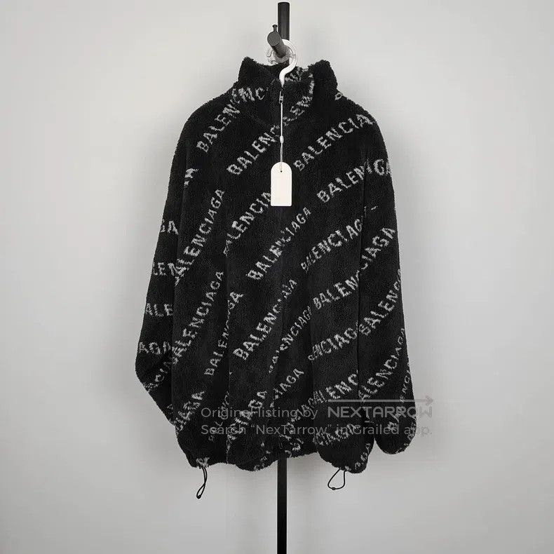Balenciaga Balenciaga Cotton Teddy Jacket with Logo Print Size XS / US 0-2 / IT 36-38 - 1 Thumbnail