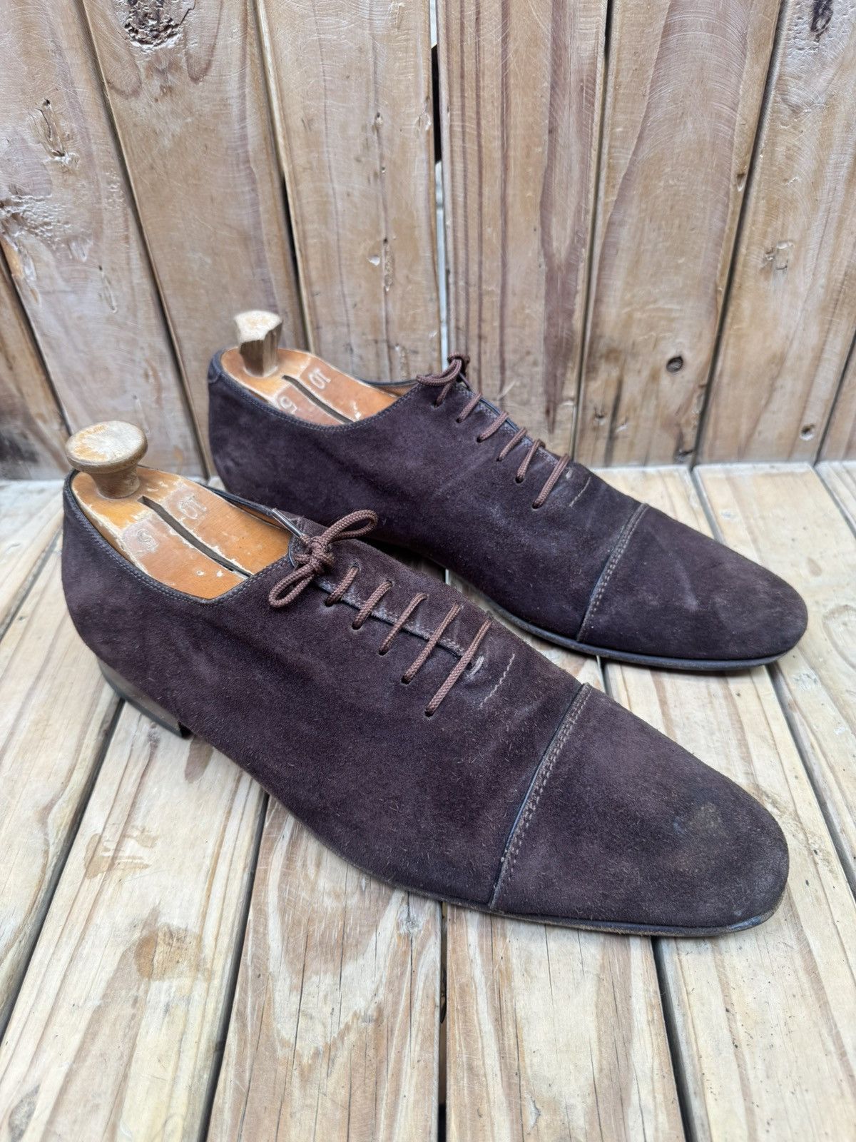 Gucci Gucci brown suede Leather Men's Dress Shoes UK 10.5 EUR 44.5 Size US 11 / EU 44 - 9 Thumbnail