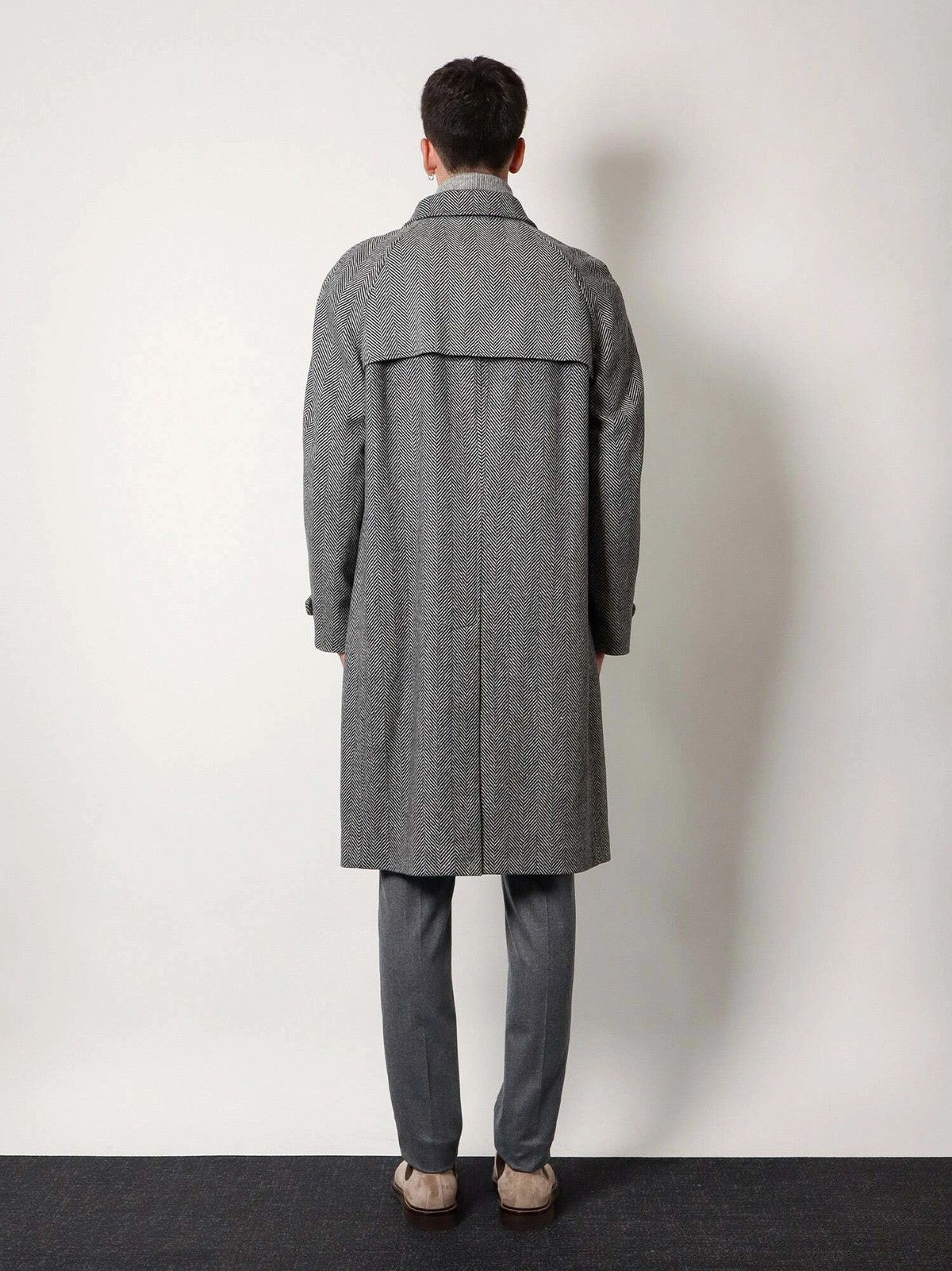 Brunello Cucinelli o1w1db10226 Wool Silk Cashmere Blend Coat in Grey Size US L / EU 52-54 / 3 - 4 Thumbnail