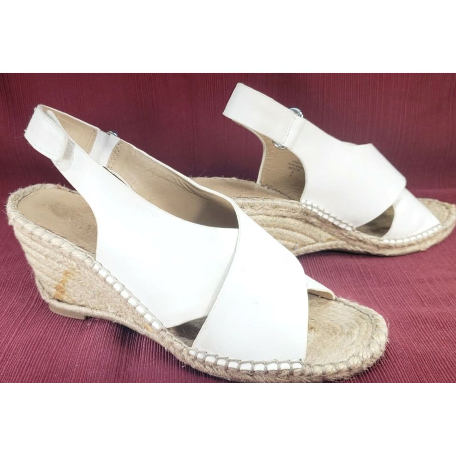 Isaac Mizrahi Isaac Mizrahi Sandal Women's Size 7 White Wedge Espadrille Slingback Crossover Size US 7 / IT 37 - 2 Thumbnail