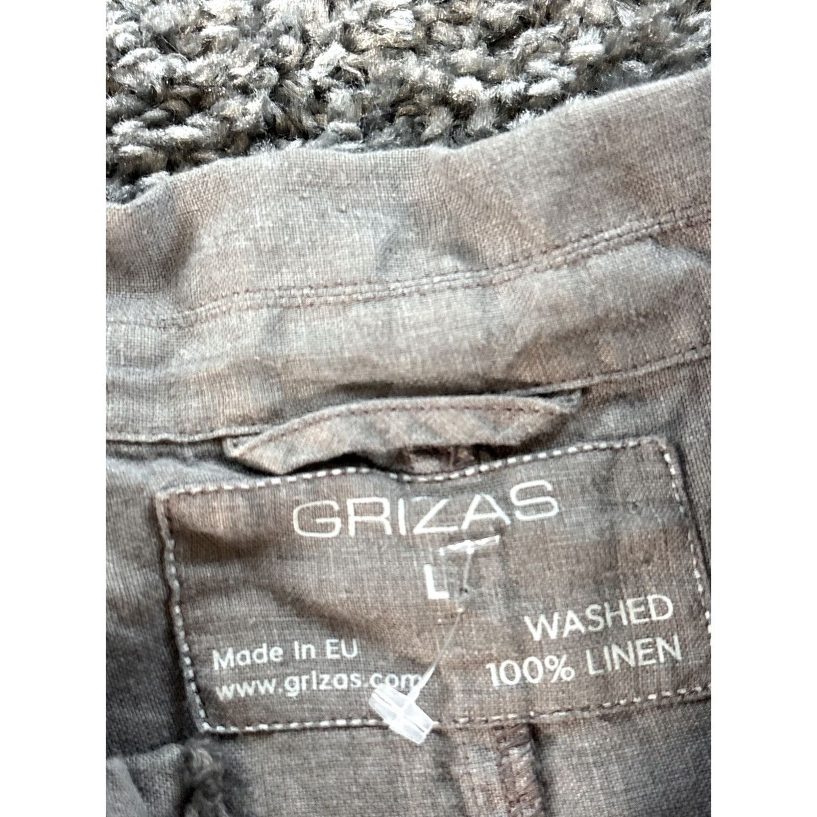 Vintage Grizas Dress Shirt Tunic A-Line Linen 100% Gray Pocket Long Sleeve Midi Size L Womens Size L / US 10 / IT 46 - 4 Thumbnail
