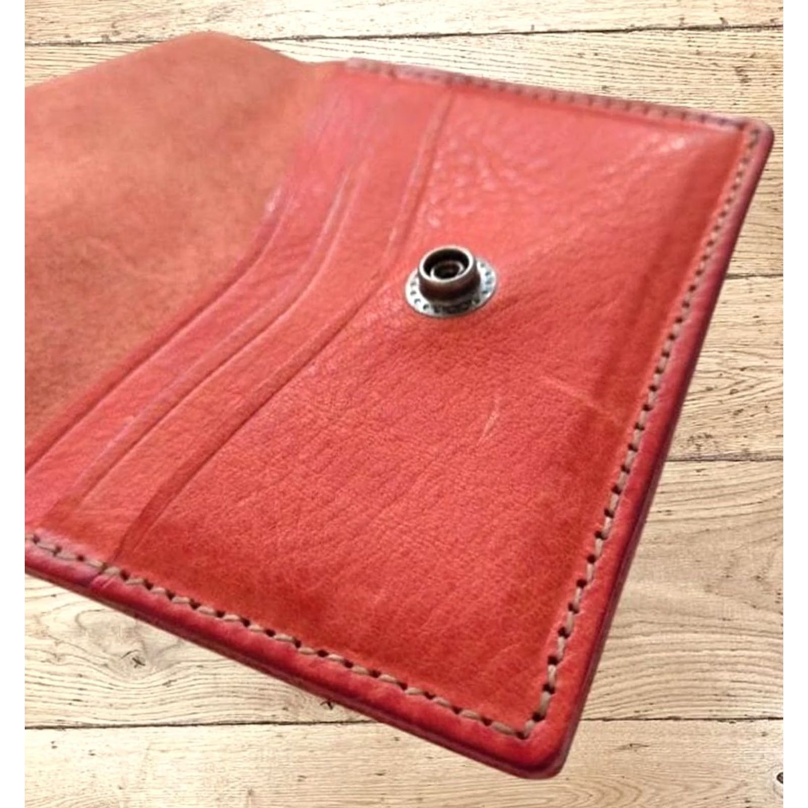 Ralph Lauren RRL LEATHER ENVELOPE CARD CASE CONCHO SNAP MEN ORANGE USED Wallet Category: Card Case? Size ONE SIZE - 6 Thumbnail