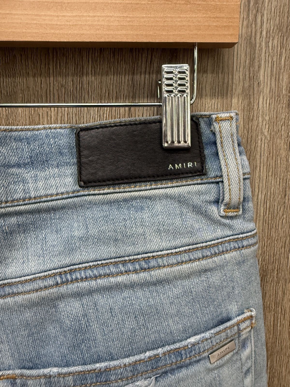 Amiri Amiri MX1 Blue Jeans Black Patch Size US 31 - 10 Thumbnail