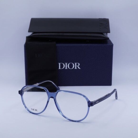 Dior 🕶️ New Dior INDIOR O A1I 3000 Eyeglasses - Transparent Blue Size ONE SIZE - 10 Thumbnail