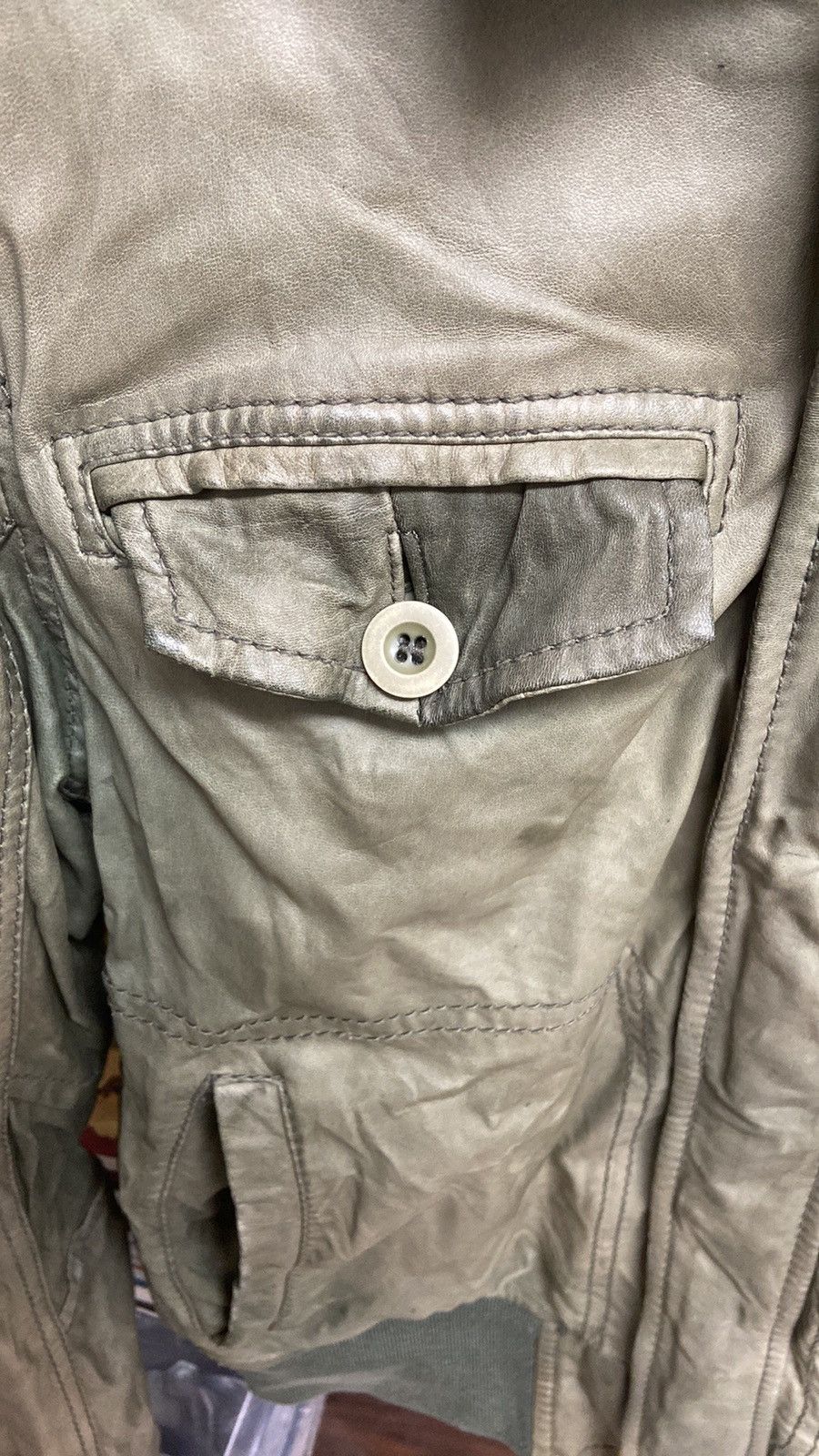Diesel × Vintage Vintage Diesel Men's Lamb Leather Green Jacket Size US L / EU 52-54 / 3 - 4 Thumbnail
