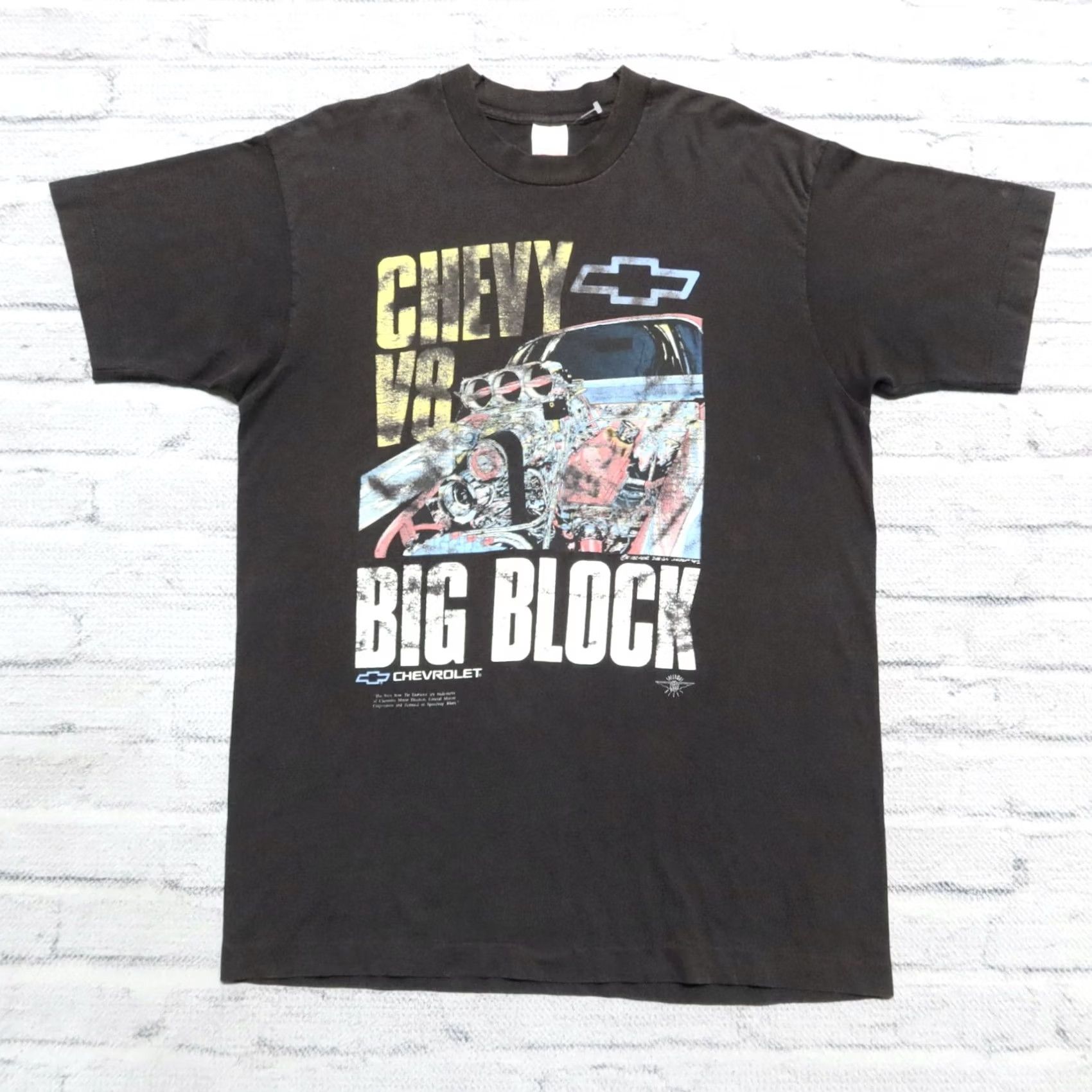 Fruit Of The Loom Vintage Chevrolet Chevy V8 Big Block Engine Shirt L Mens Black Size US L / EU 52-54 / 3 - 2 Thumbnail
