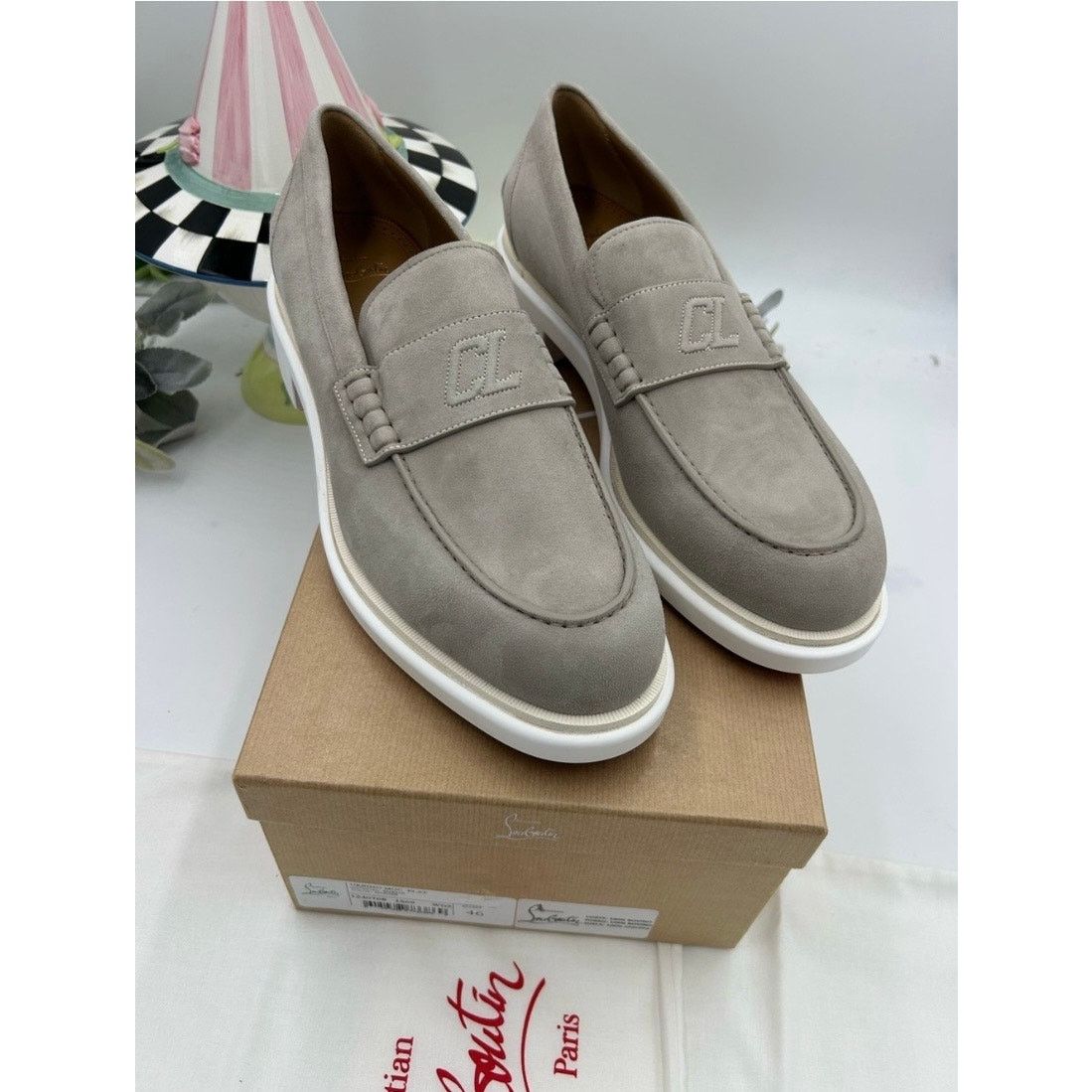 Christian Louboutin URBINO monogram suede loafers size 46