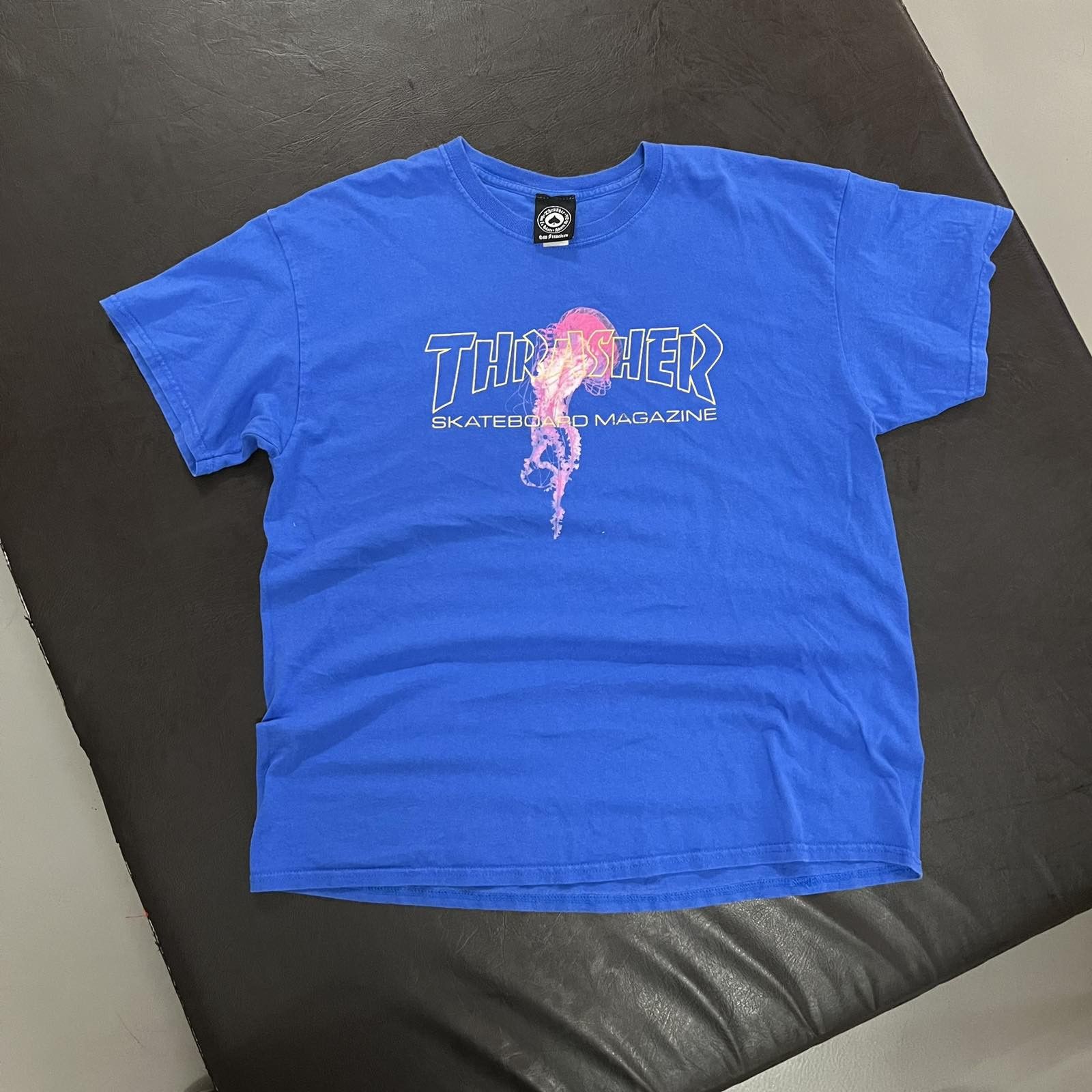 Thrasher × Welcome Skateboards Thrasher Atlantic Drift Blue Jellyfish Logo T-shirt Sz XL Size US XL / EU 56 / 4 - 1 Thumbnail