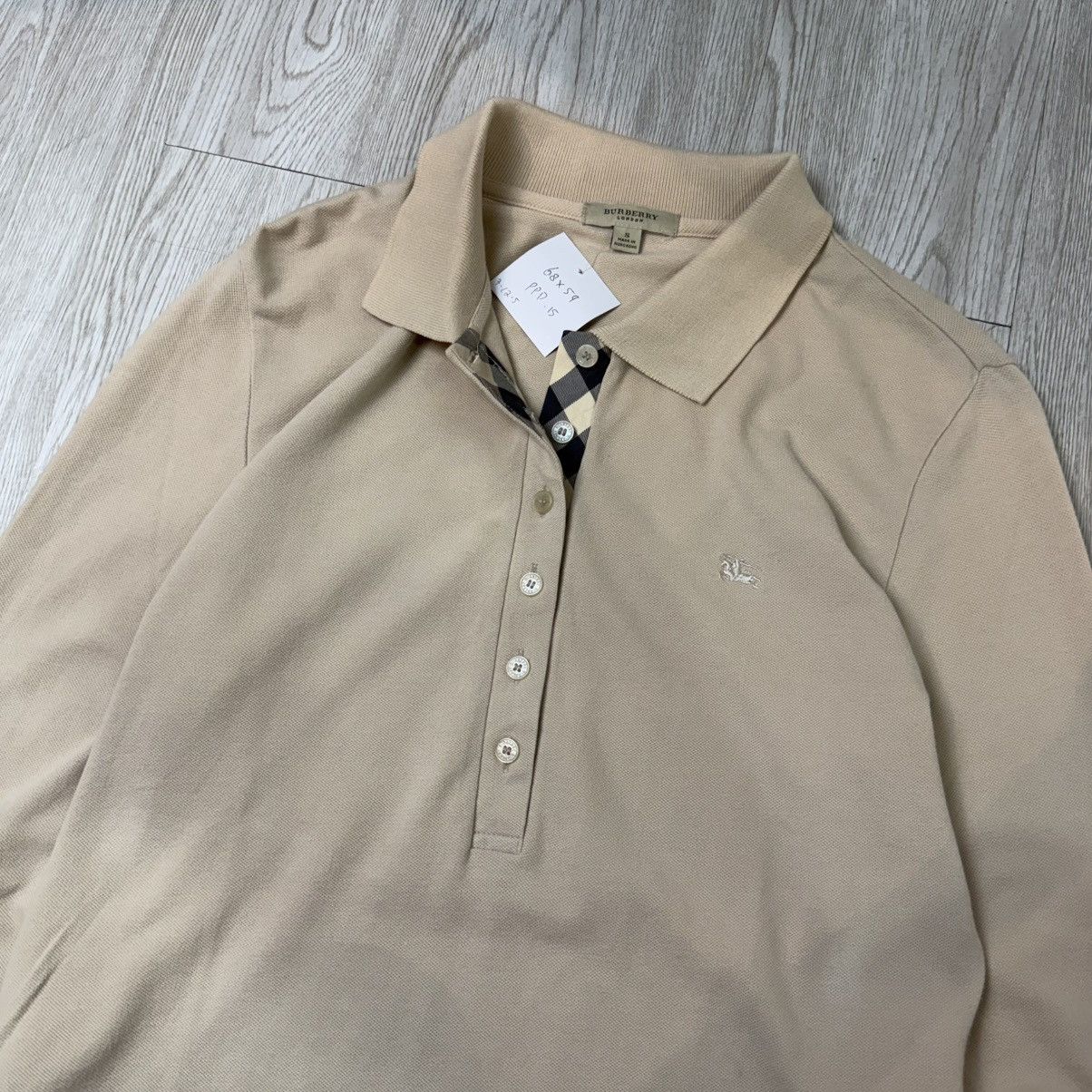 Burberry Burberry london long poloshirt beige Size S / US 4 / IT 40 - 2 Thumbnail