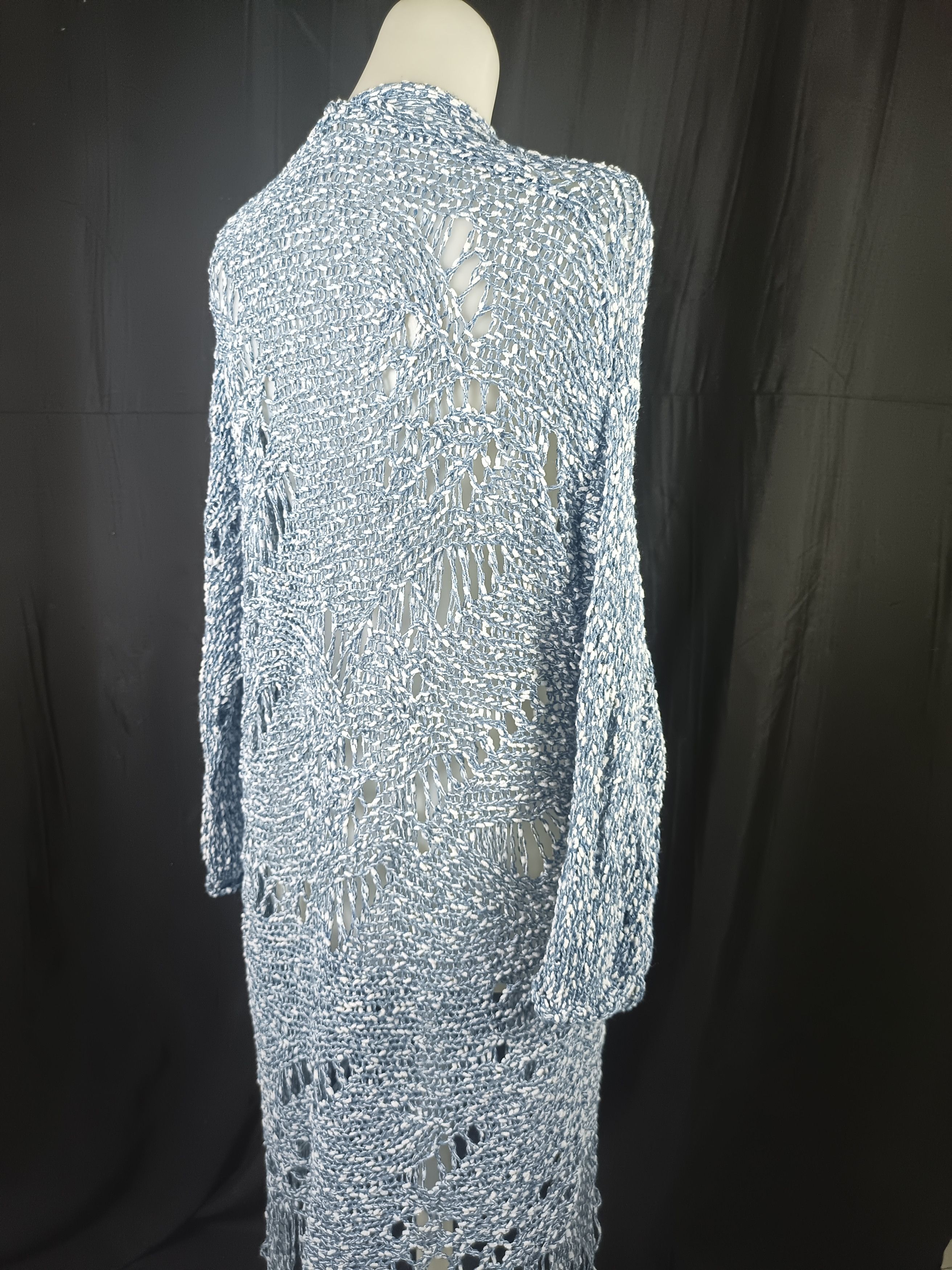 Other A.P Design Fashion Distressed Tassel Cable Knit Cardigan Size L / US 10 / IT 46 - 17 Thumbnail