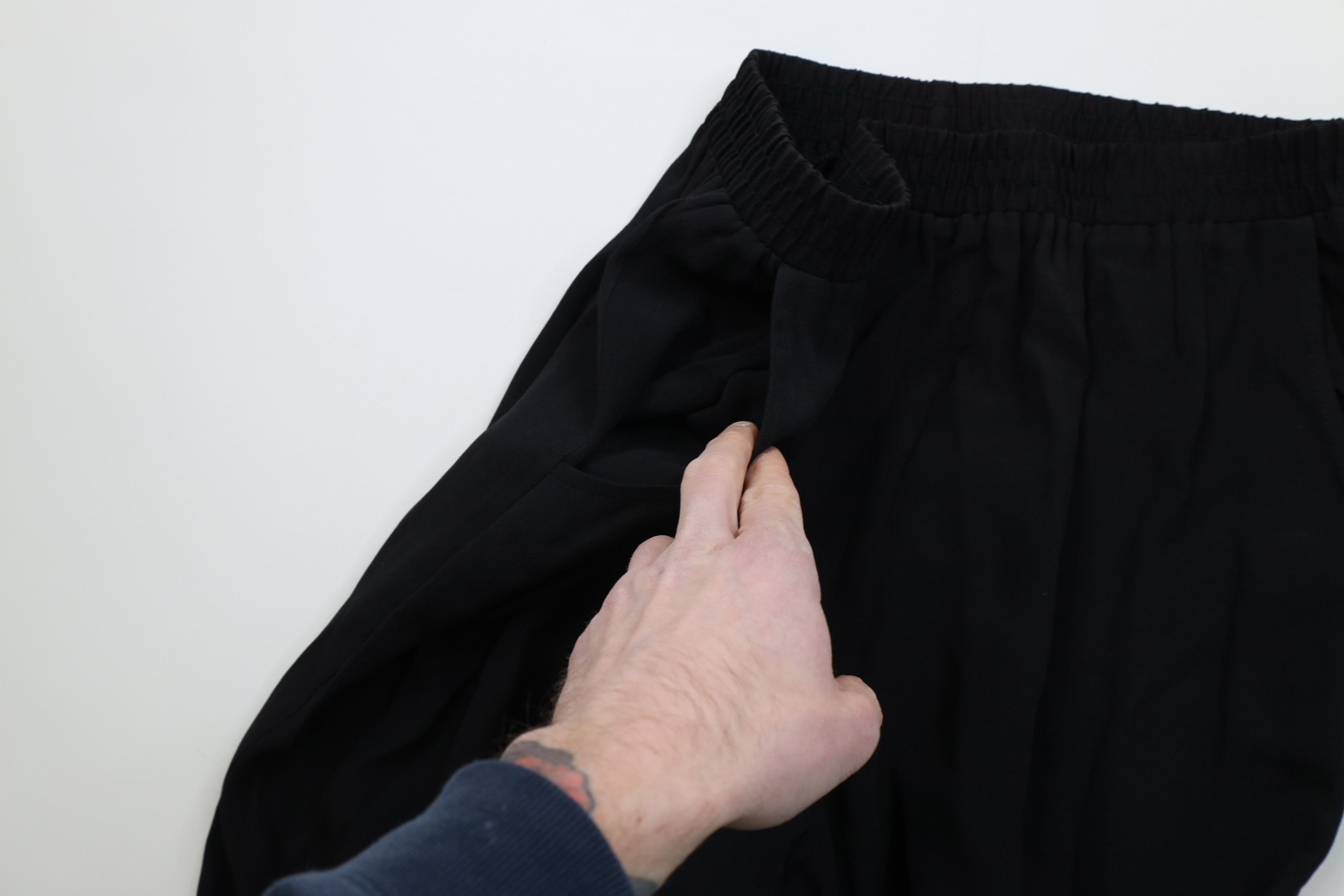Vintage Vintage 90s Streetwear Gabardine Blend Knit Pants Black USA Size 30" / US 8 / IT 44 - 7 Thumbnail