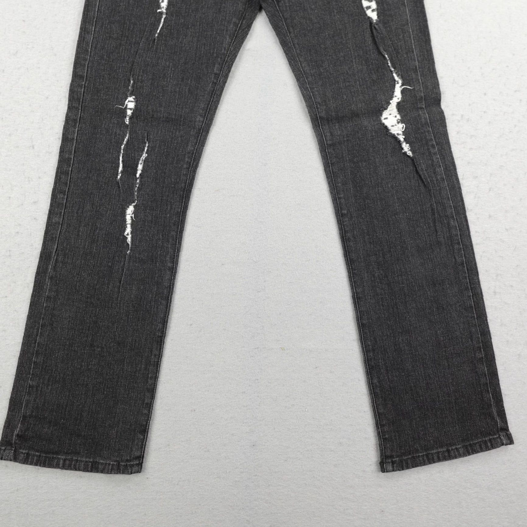 Vintage VINTAGE Solo Jeans Slim Fit 36 Gray Distressed Straight Leg Denim Made in USA Size US 36 / EU 52 - 3 Thumbnail
