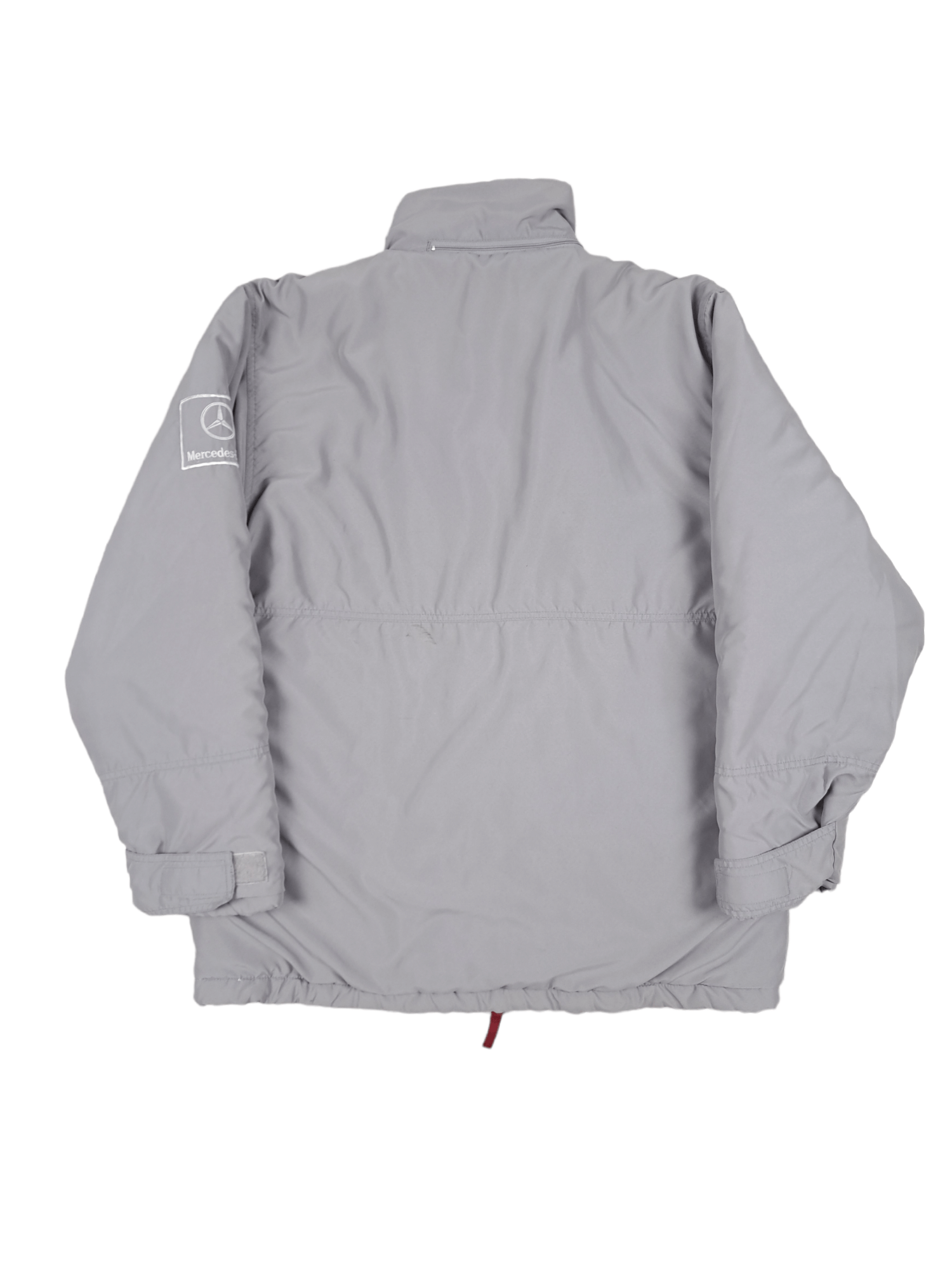 Mercedes-Benz 💎 Vintage Gray Quilted Bomber Jacket Racing Y2K 90s Size US L / EU 52-54 / 3 - 2 Thumbnail
