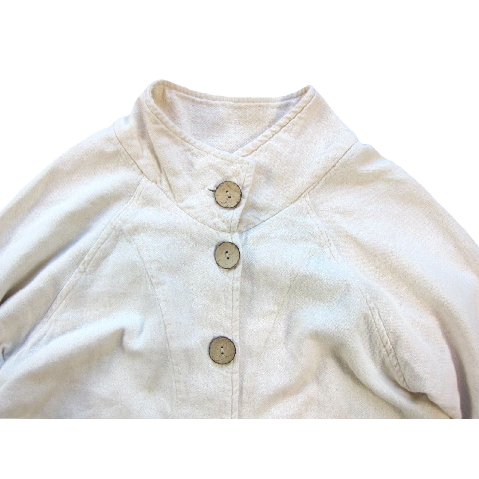 Vintage Vtg Sea Breeze Blazer Jacket 100% Cotton Ivory Pocket Button Up Small Women's 80s 90s Vintage Size S / US 4 / IT 40 - 4 Thumbnail