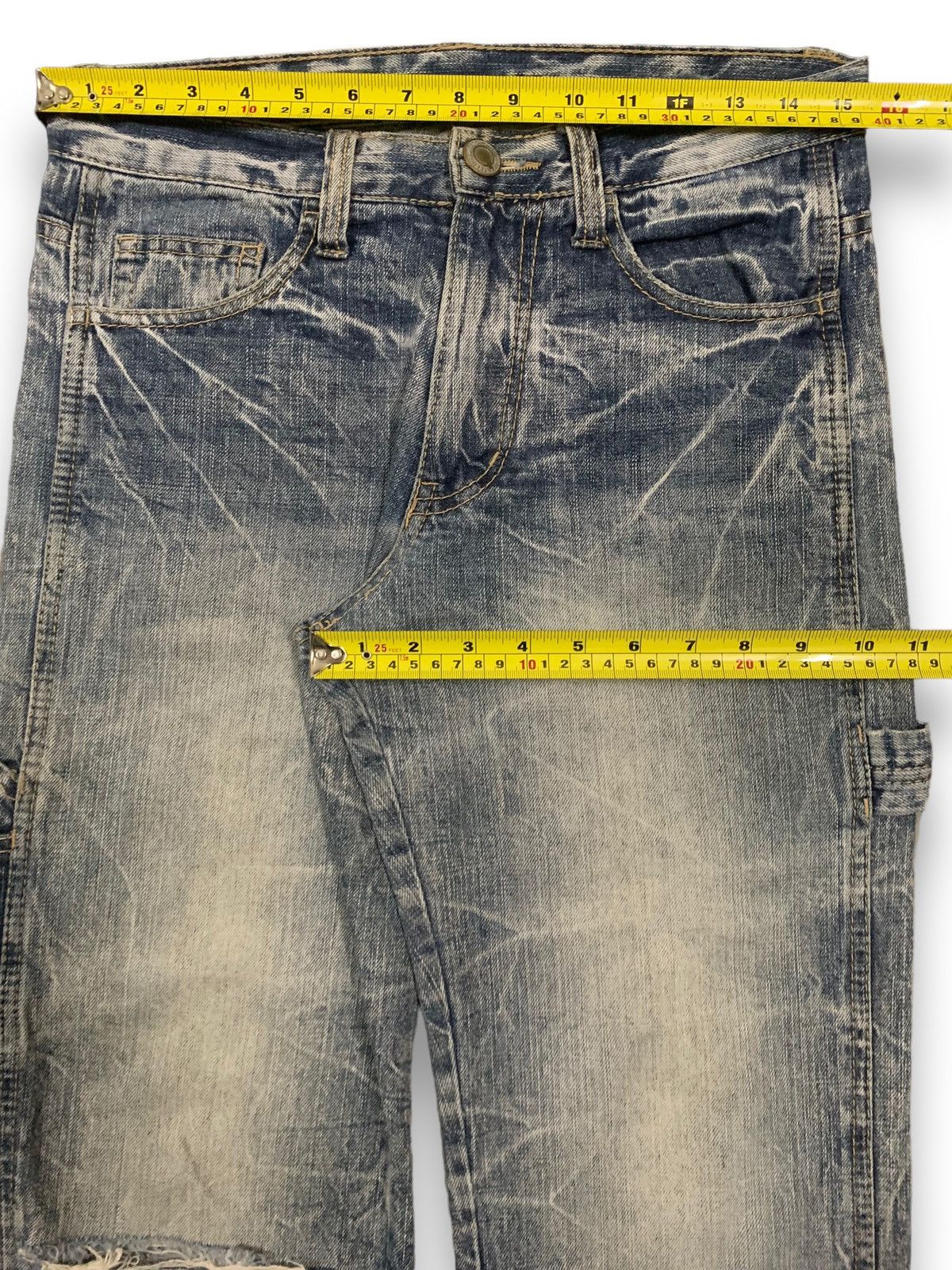 Beauty Beast Vintage Japanese Brand Crack Wash Distressed Carpenter Jeans Size US 31 - 16 Thumbnail