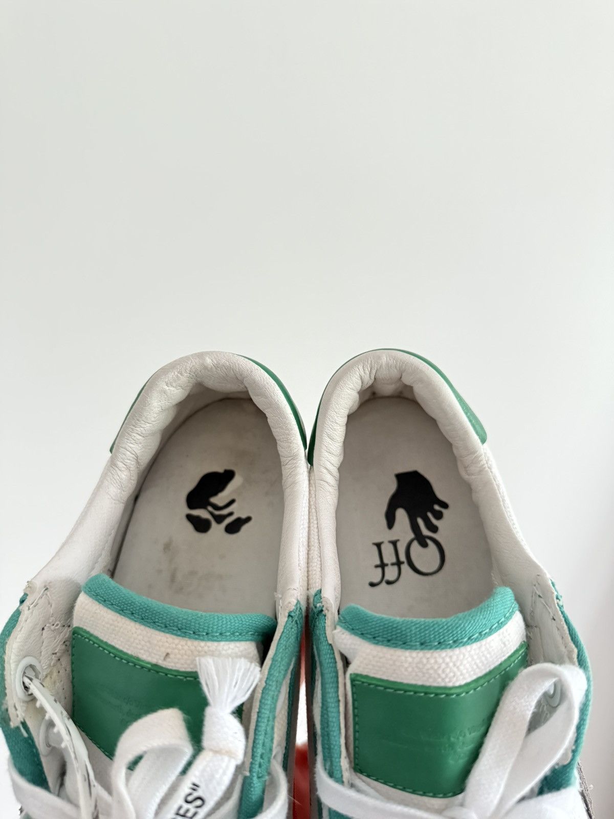 Off-White Off-White Low Vulcanized Canvas White Green Size US 10 / EU 43 - 8 Thumbnail