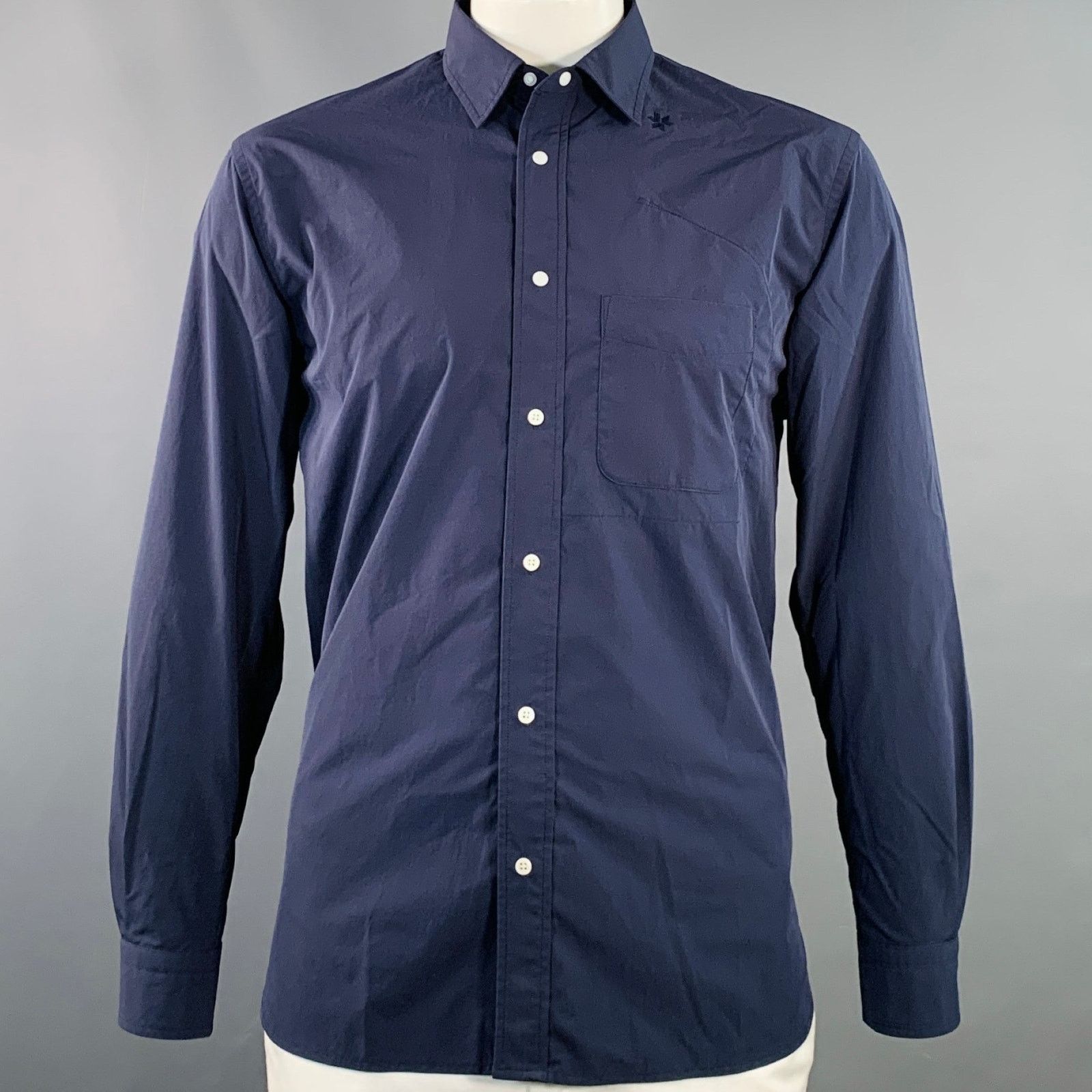 Goldwin Size L Navy Polyester One Pocket Snaps Long Sleeve Shirt Size US L / EU 52-54 / 3 - 1 Thumbnail