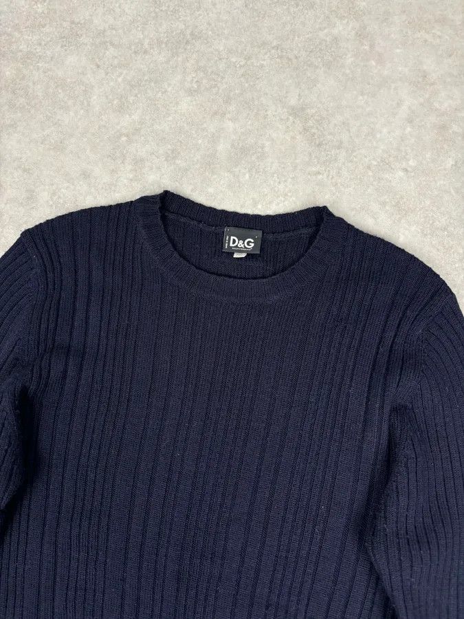 Dolce & Gabbana 2000s Dolce & Gabbana Navy Wool Ribbed Sweater Size US M / EU 48-50 / 2 - 5 Thumbnail