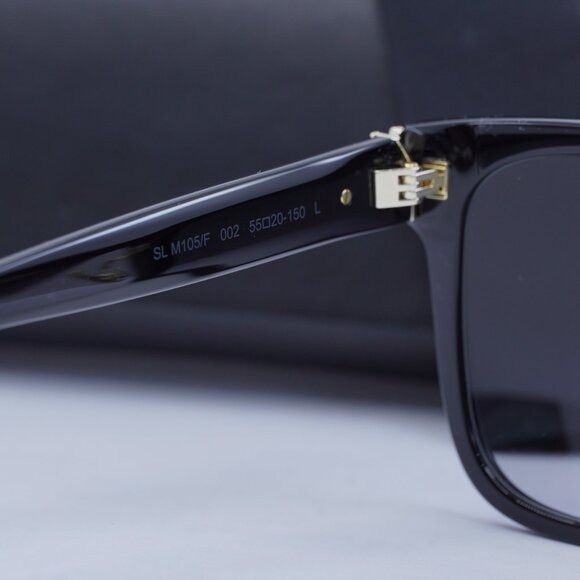Saint Laurent Paris Saint Laurent SLM105/F 002 Sunglasses Black Square Frame Size ONE SIZE - 6 Thumbnail