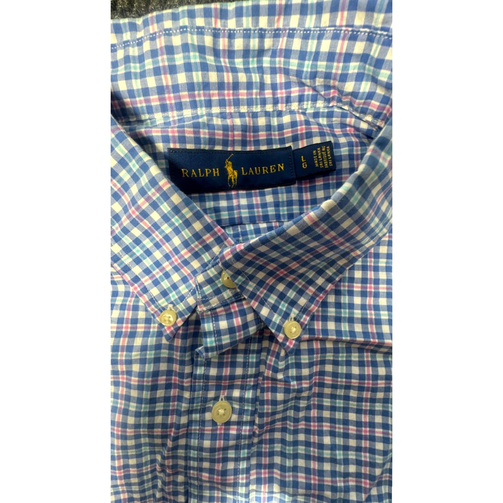 Ralph Lauren VINTAGE Ralph Lauren Long Sleeve Button Up Mens Large Check Shirt 100% Cotton 1582 Size US L / EU 52-54 / 3 - 2 Thumbnail