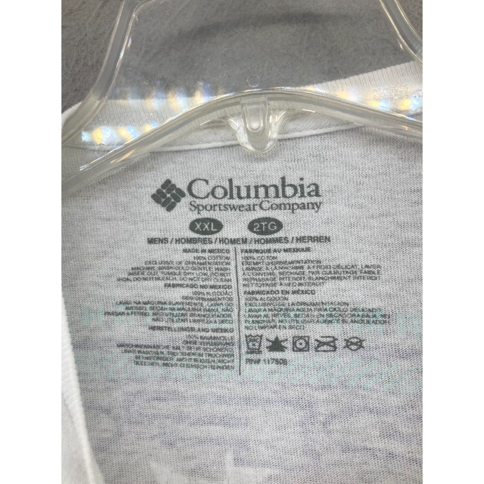 Vintage Columbia Men’s T-Shirt 2XL White Outdoor Fishing Bass Graphic Print Crew Neck Jersey Cotton Summer Fall Spring Size US XXL / EU 58 / 5 - 5 Thumbnail