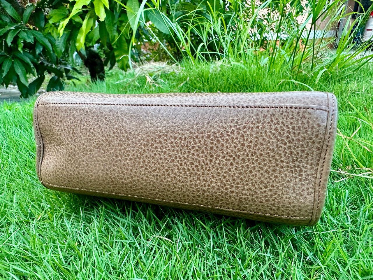 Dior Authentic Christian Dior Beige Leather Kelly Box Top Handle Size ONE SIZE - 4 Thumbnail