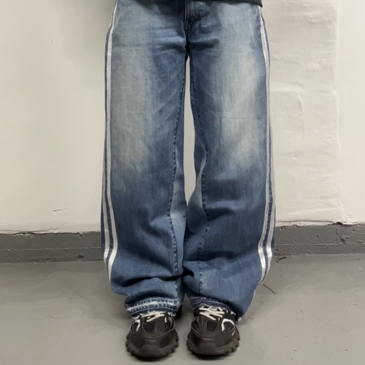 Handmade rew* adidas jeans Size US 34 / EU 50 - 2 Thumbnail
