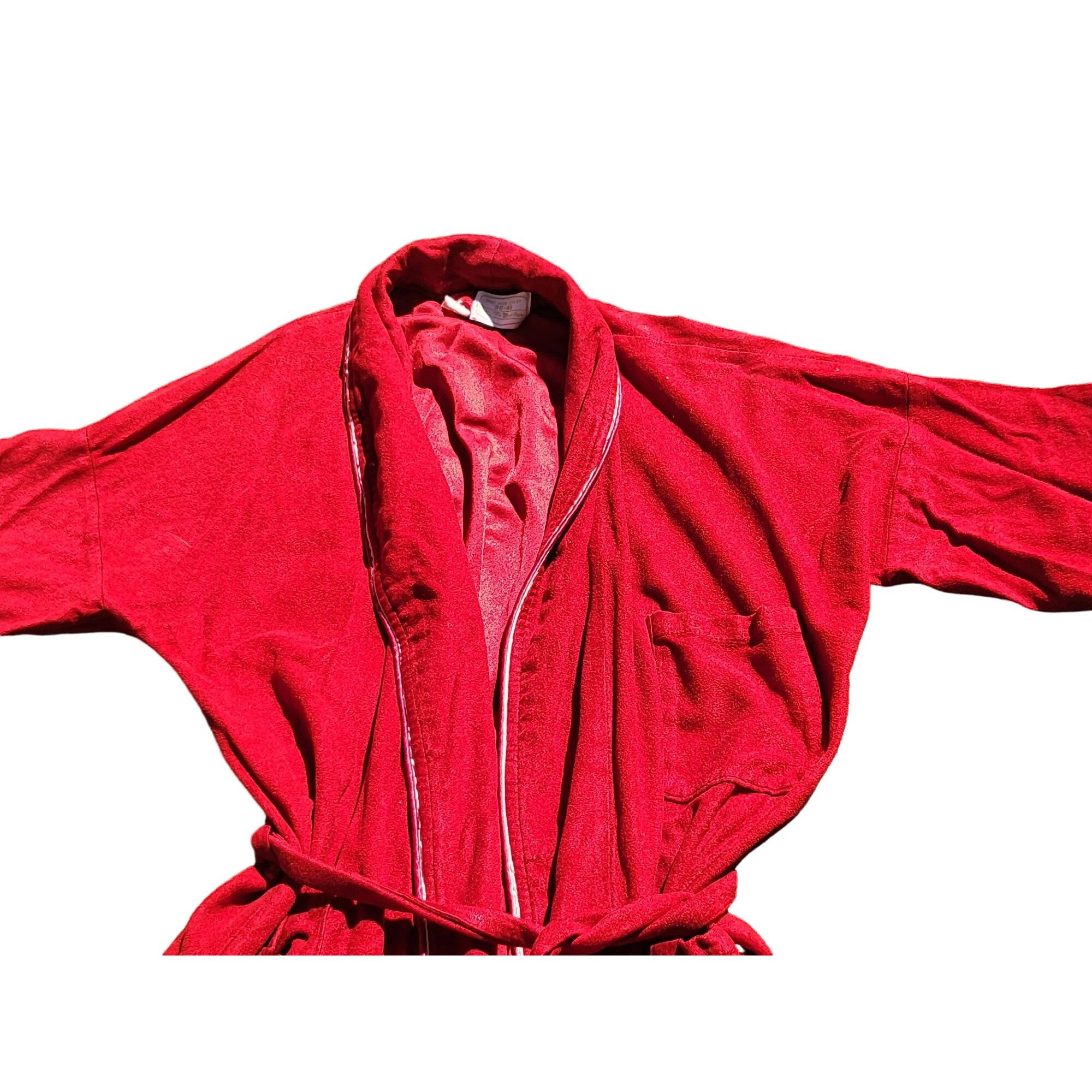 Sears Vintage Sears The Men's Store Robe Sz 36-48 Red Casual Sleep Size ONE SIZE - 2 Thumbnail