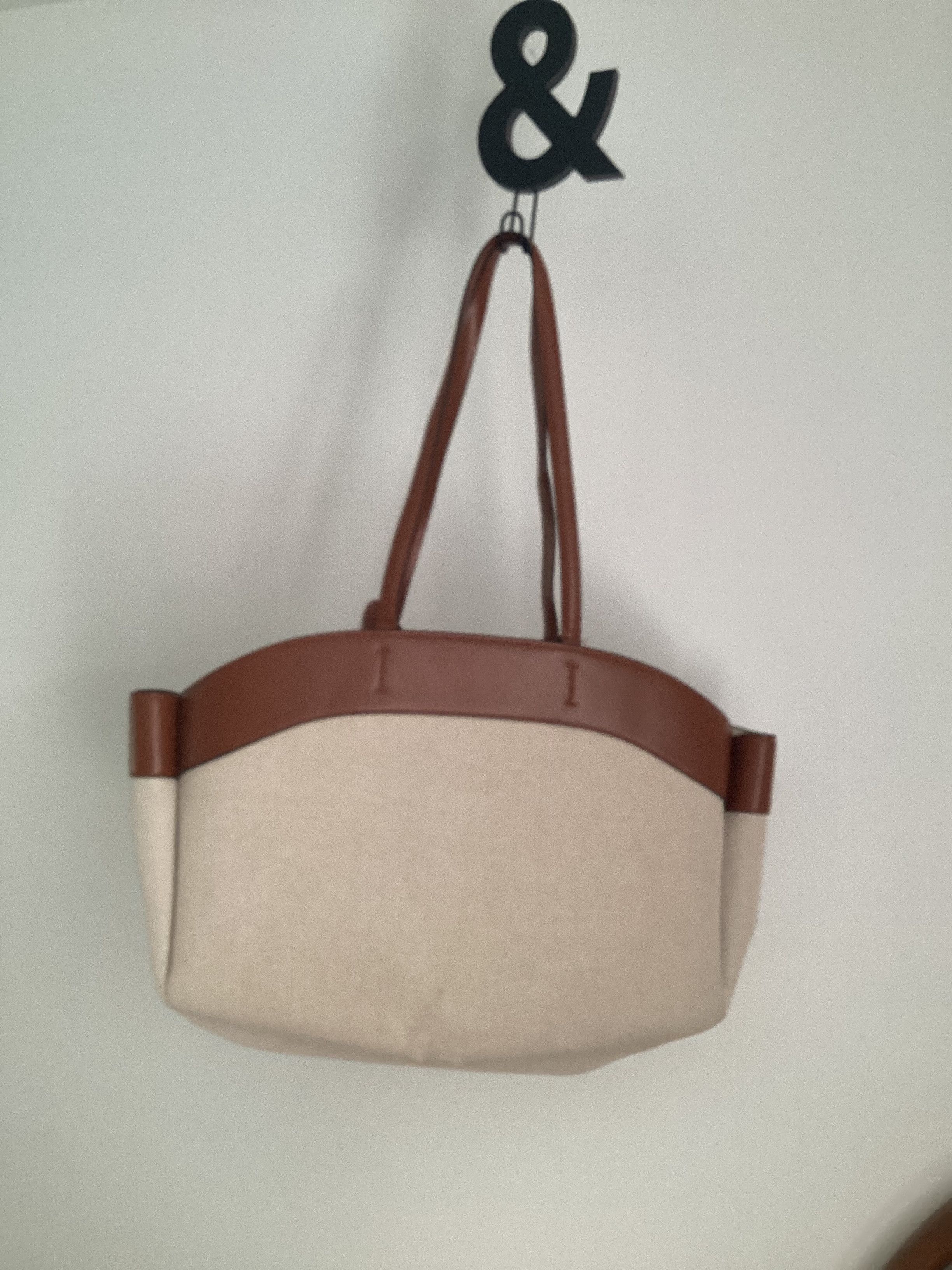 Zara Zara combination tote bag beige Size ONE SIZE - 2 Thumbnail