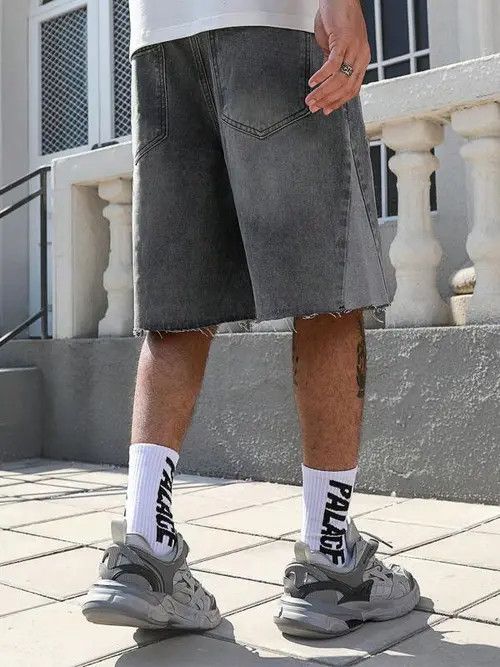 Jean DRIP washed Shorts Jorts jeans ripped Size US 34 / EU 50 - 4 Thumbnail