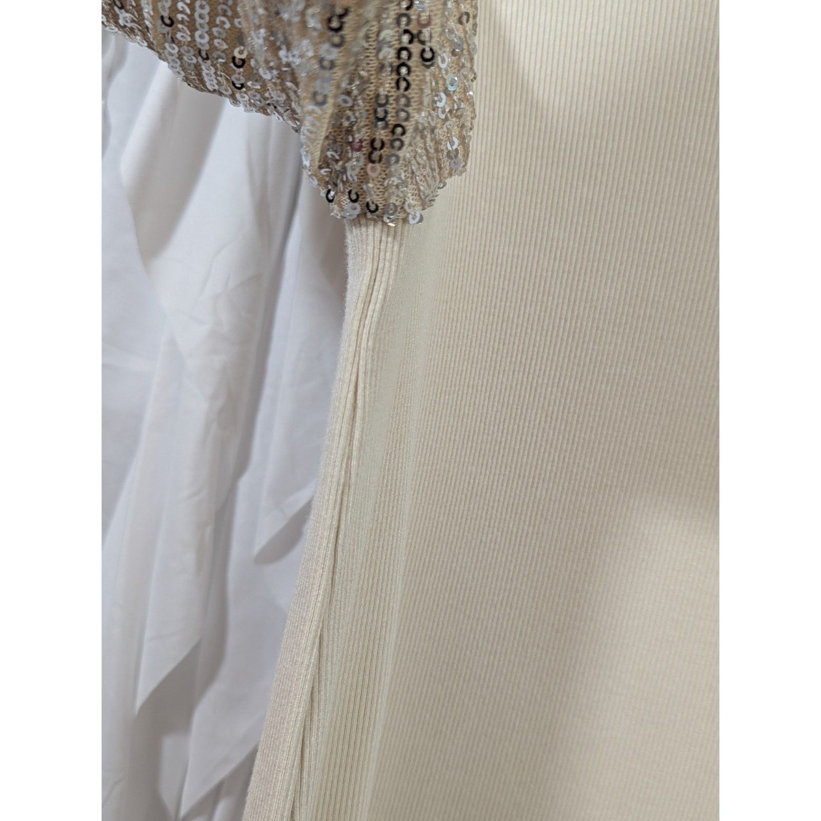 Torrid Torrid Sequin Ribbed Knit Top - Champagne - Size 00 / M Size L / US 10 / IT 46 - 4 Thumbnail